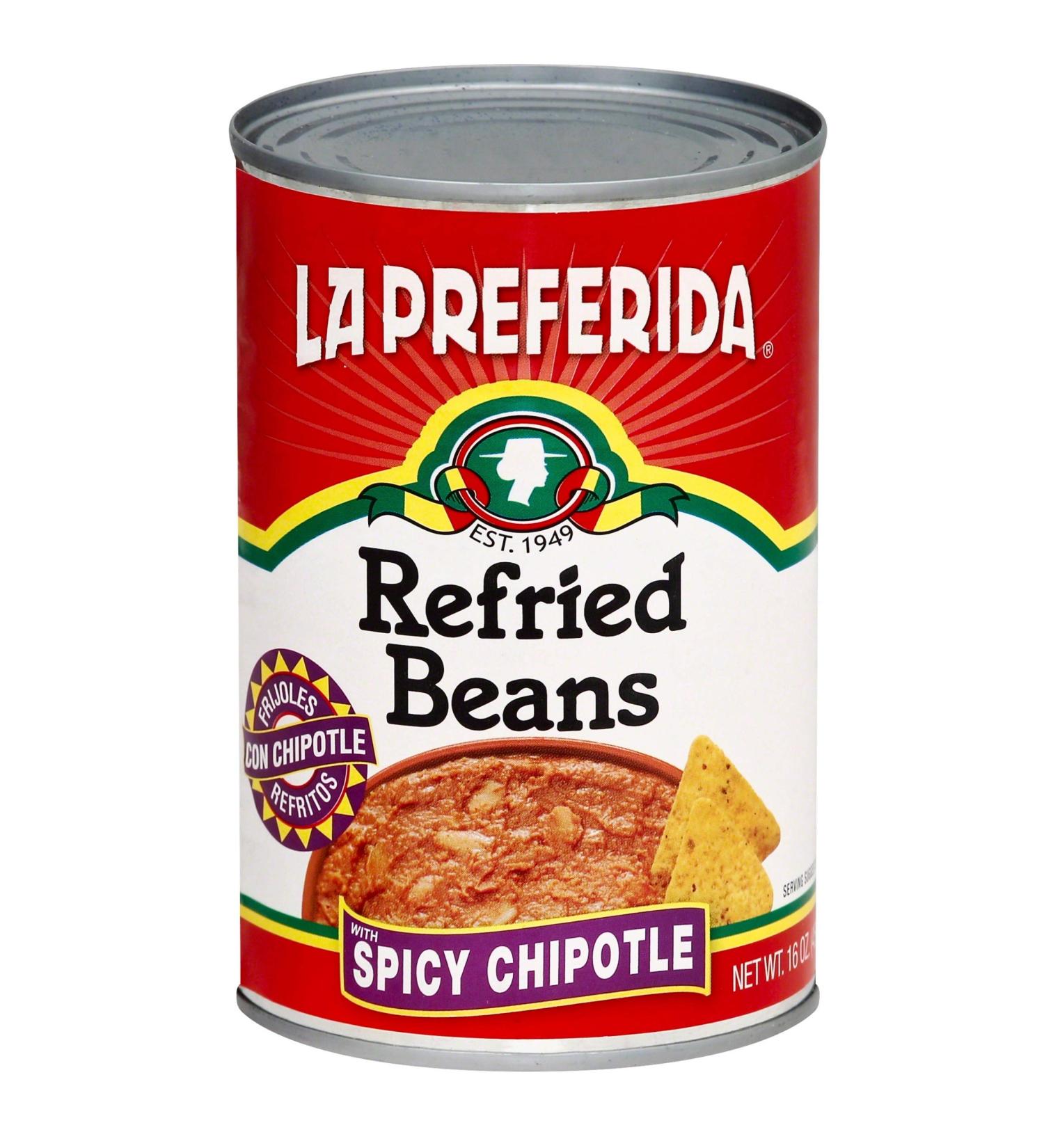 La Preferida Spicy Chipotle Refried Beans 16oz - Pack of 3 - Buy Online on GoSupps.com