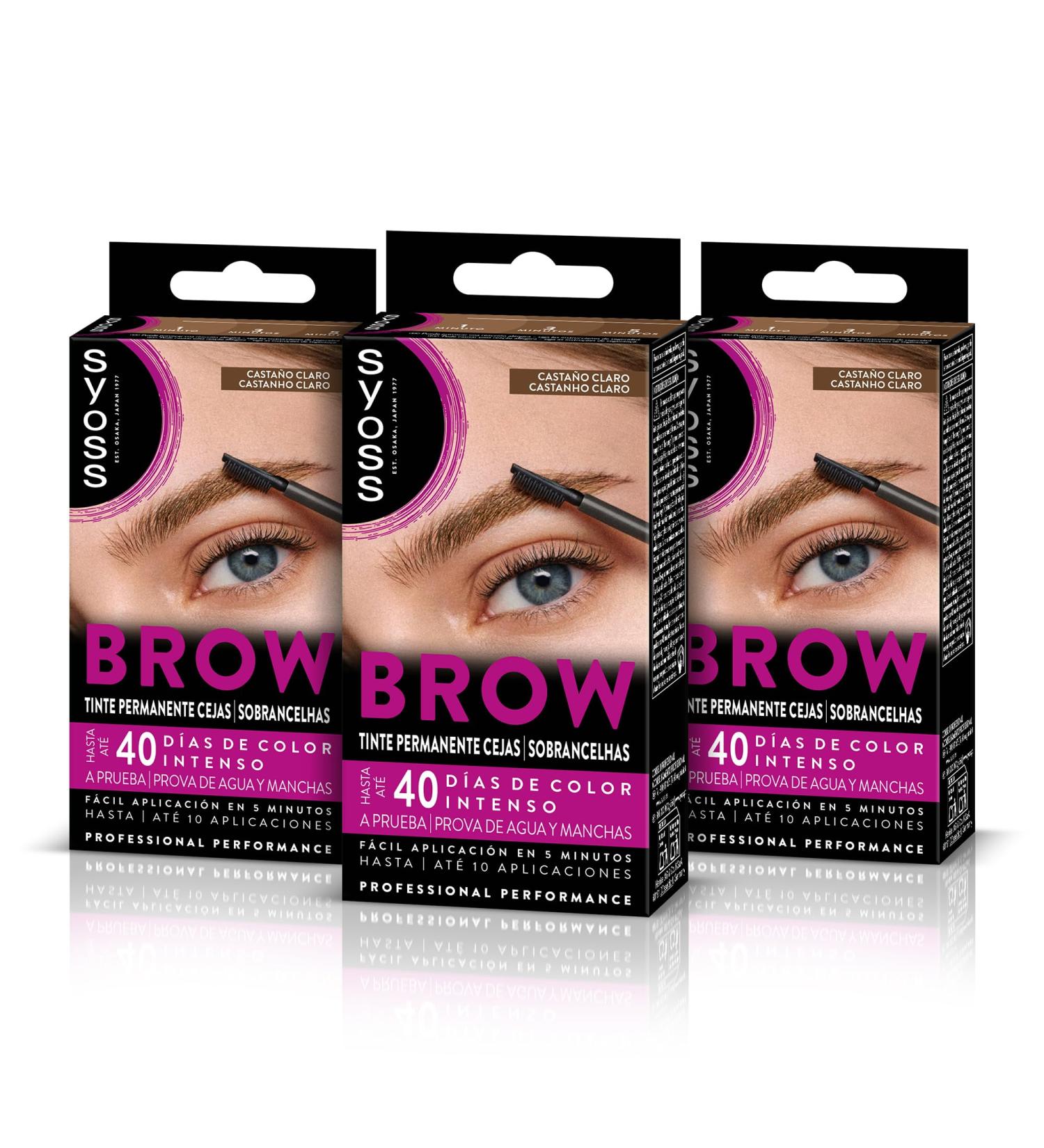  Syoss Syoss Brow Tint Permanent Eyebrow Color Light Brown 3 Count Total Coverage & Long Lasting Color - Buy Online on GoSupps.com
