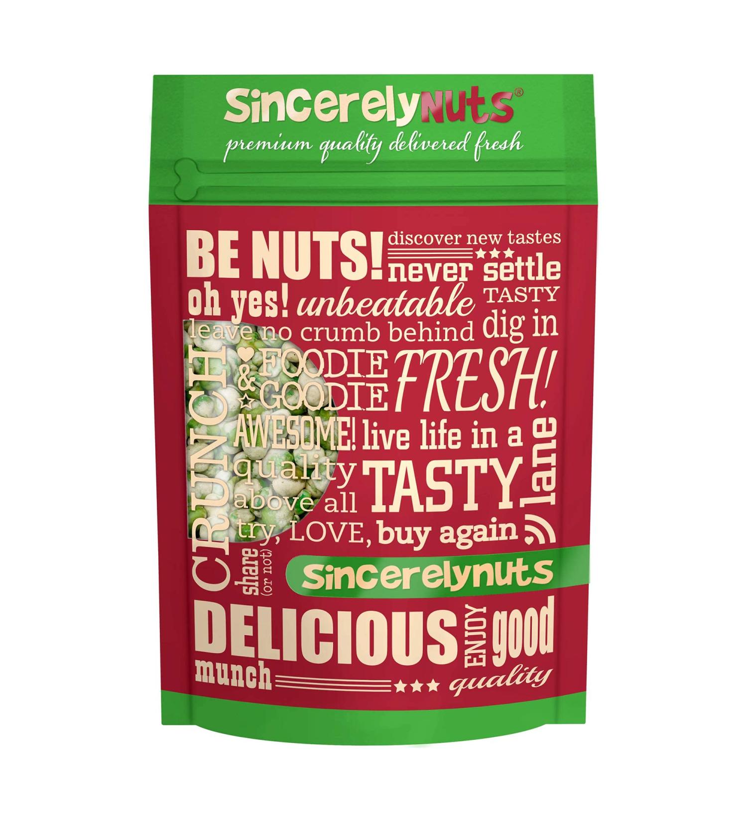 Sincerely Nuts Wasabi Peas (2 LB) - Plant-Powered Protein Snack for Salads & Recipes - Vegan, Kosher, Gluten-Free - Bulk 2 Pound Pack - Buy Online on GoSupps.com