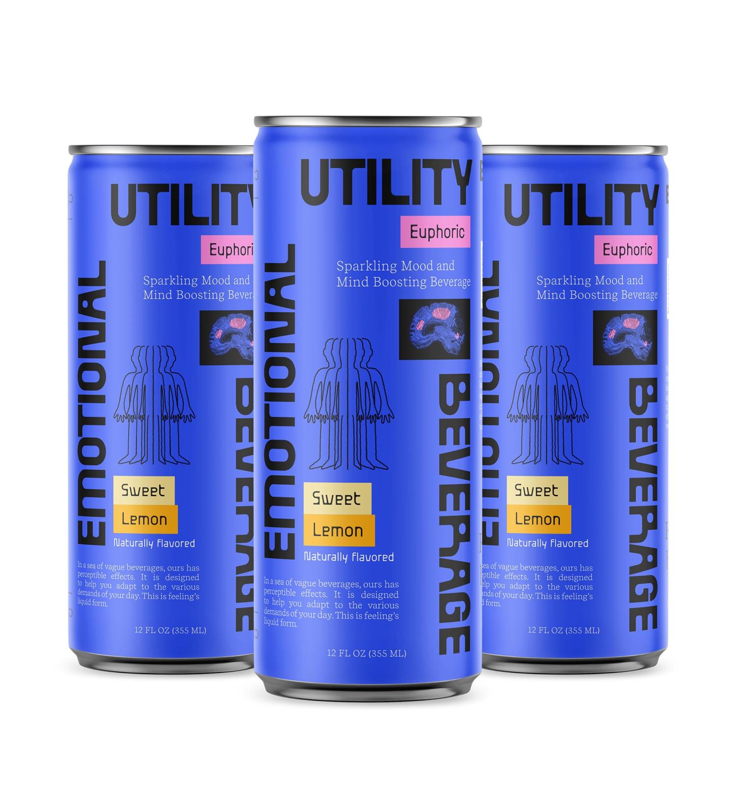 Buy Euphoric Sweet Lemon Sparkling Beverage - Nootropics & Adaptogens | 12oz Cans (12 Pack) - Elevate Your Mood Now - Buy Online on GoSupps.com