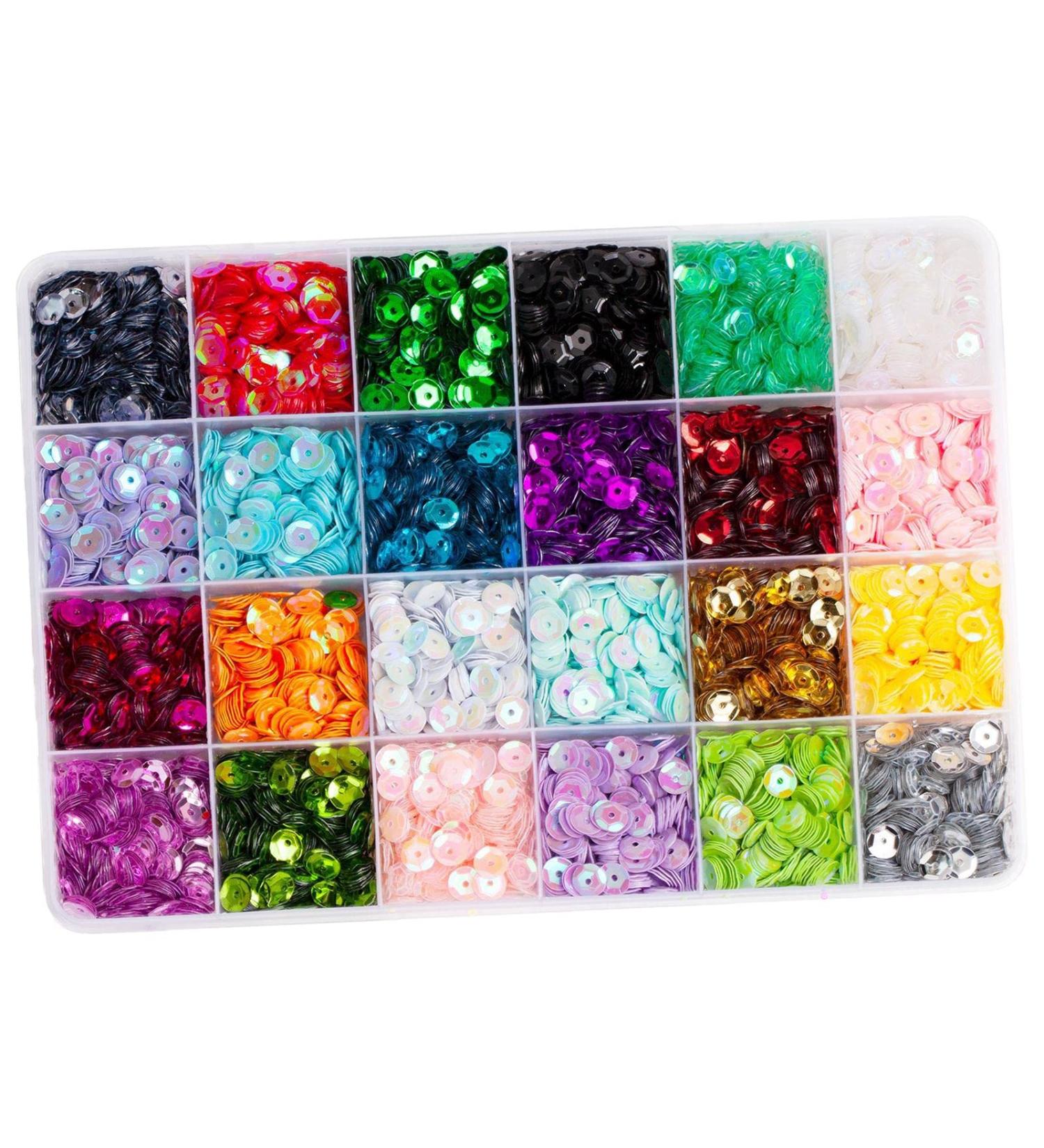 Harilla Nail Art Sequins Manicure Nail Glitter for Women Girls Sequins Beads 24 Grids Nail Decals for Nails Tools Jewelry Making - Buy Online on GoSupps.com