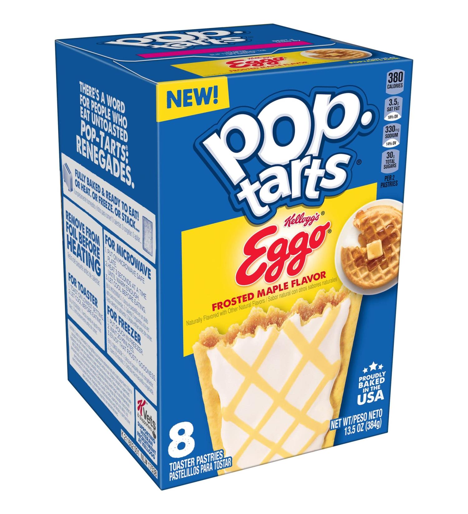 Pop-Tarts Eggo Toaster Pastries - Frosted Maple Flavor (96 Pack) | Breakfast Foods and Kids Snacks - Buy Online on GoSupps.com