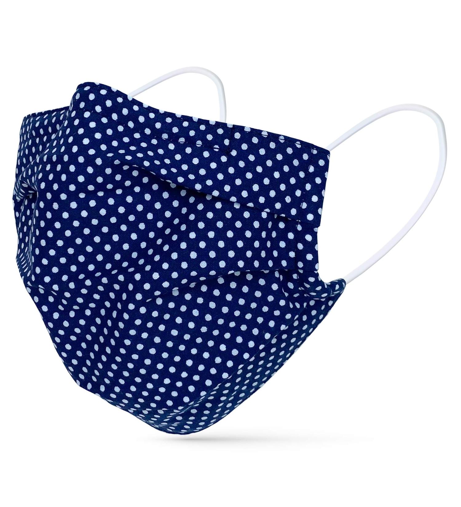 Dance Pattern Face Mask for Adults | Washable 100% Cotton Nose Bracket & Filter Bag - Dark Blue & White Spotted - Oeko-Tex Standard 100 - International Shipping - Buy Online on GoSupps.com