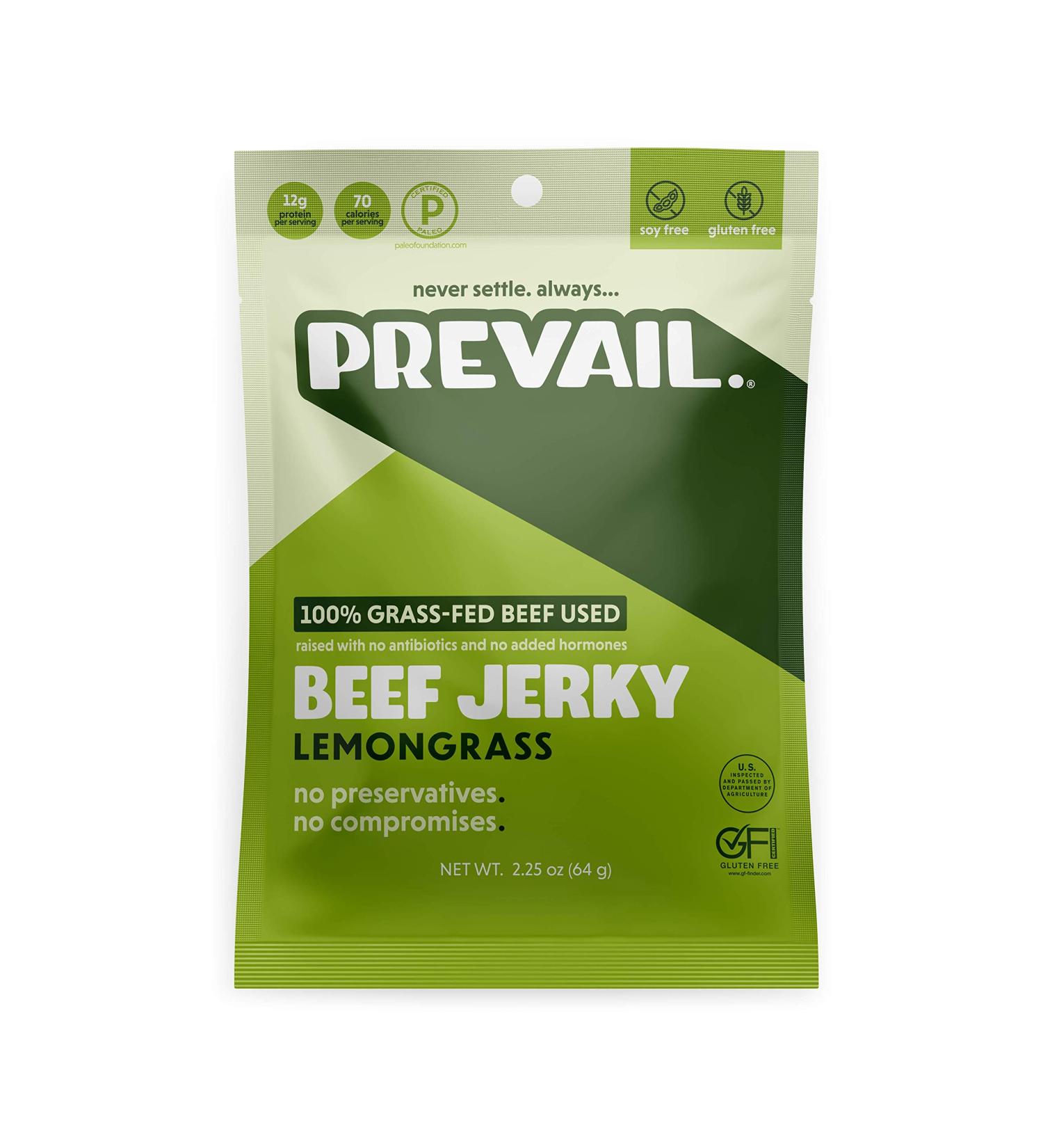 Prevail Grass Fed Beef Jerky 3 Pack | Low Sodium, Keto, Paleo | 12g Protein, Soy & Gluten-Free - Buy Online on GoSupps.com