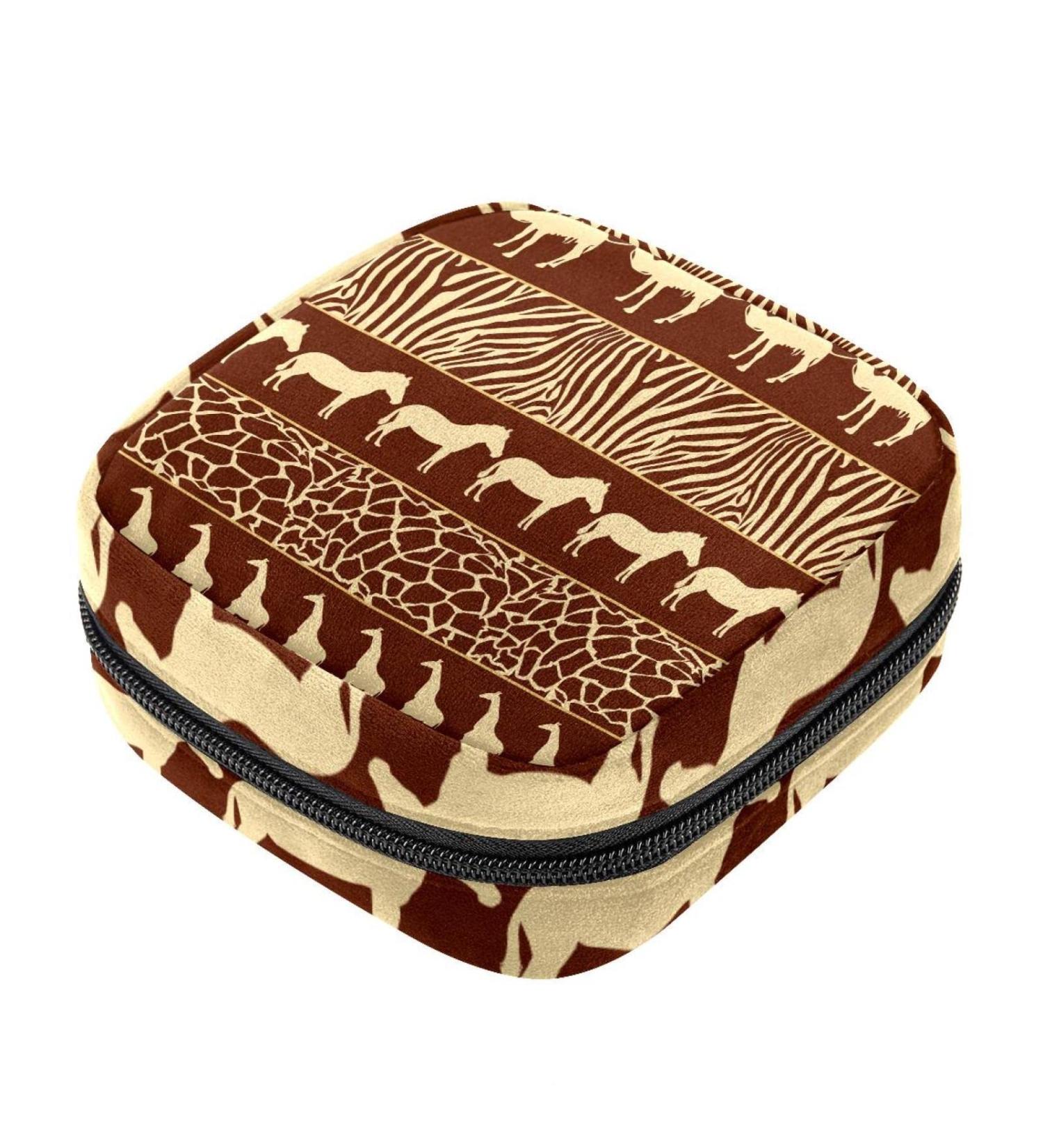 Wild Animals African Pattern Period Pouch - Tampon Storage Bag for Teen Girls - Buy Online on GoSupps.com