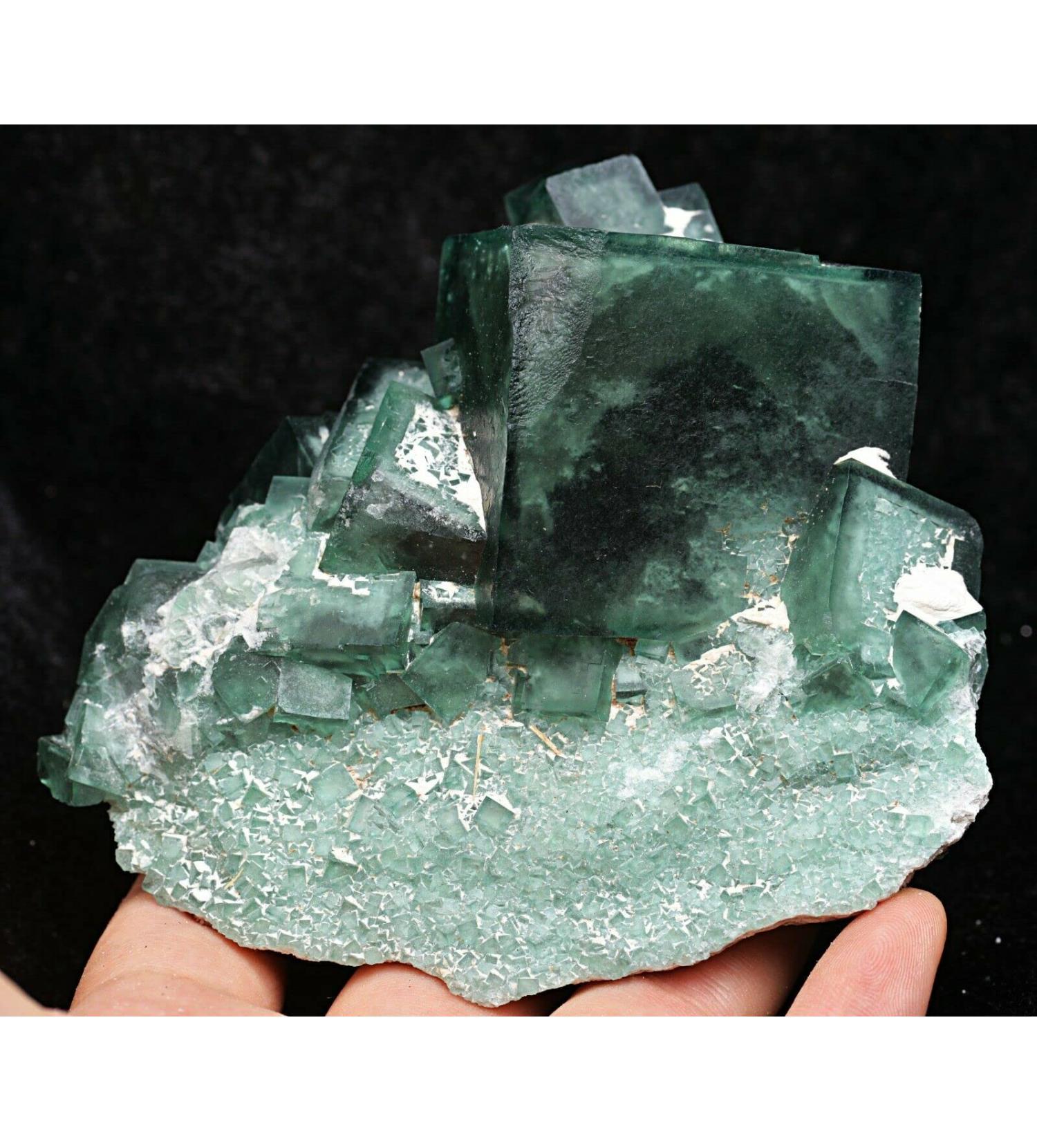 487g Natural Green Cube Fluorite Quartz Crystal Cluster Specimen Home Goods - Buy Online on GoSupps.com