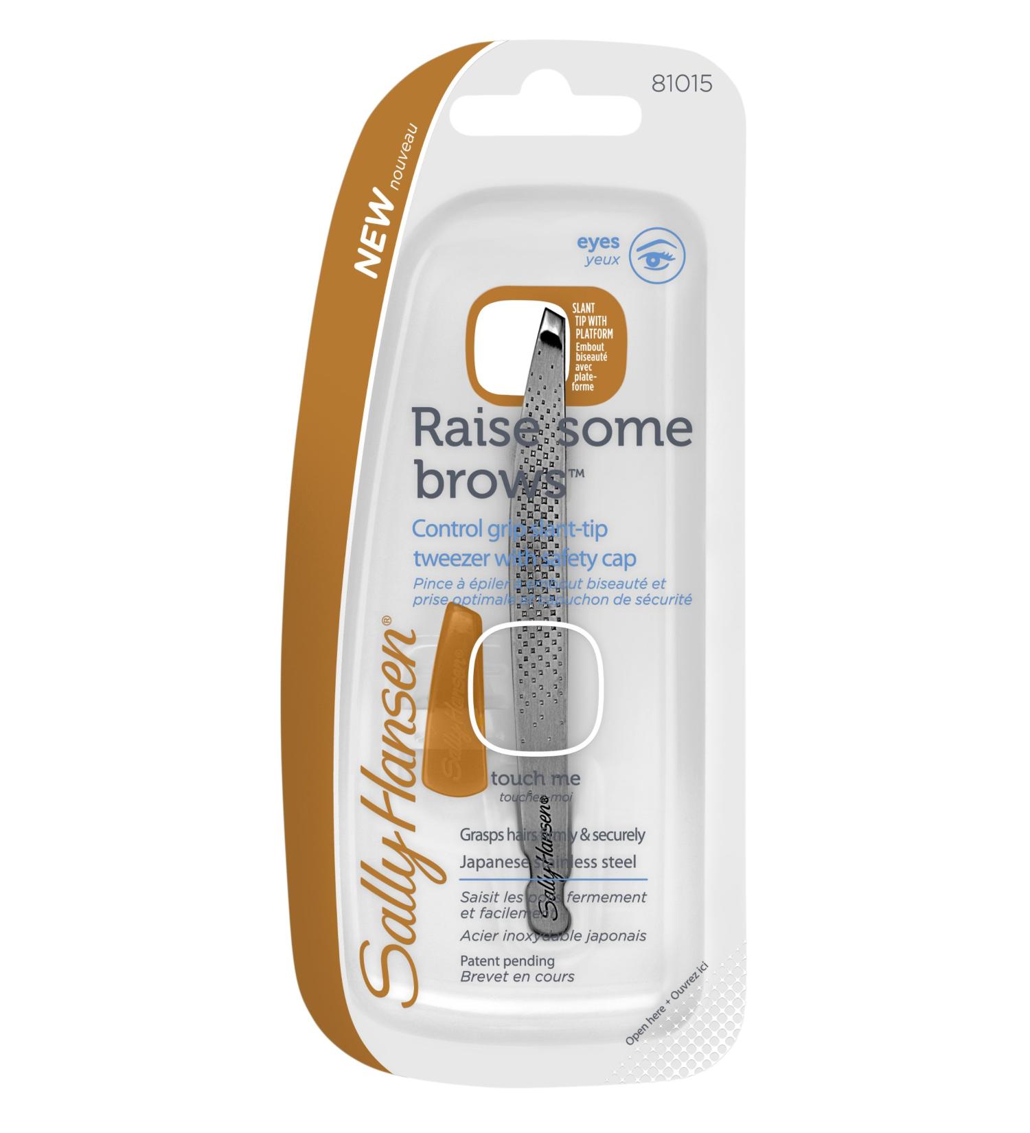 Sally Hansen Beauty Tools Raise Some Brows-Slant Tip Tweezer with Platform (Pack of 2)