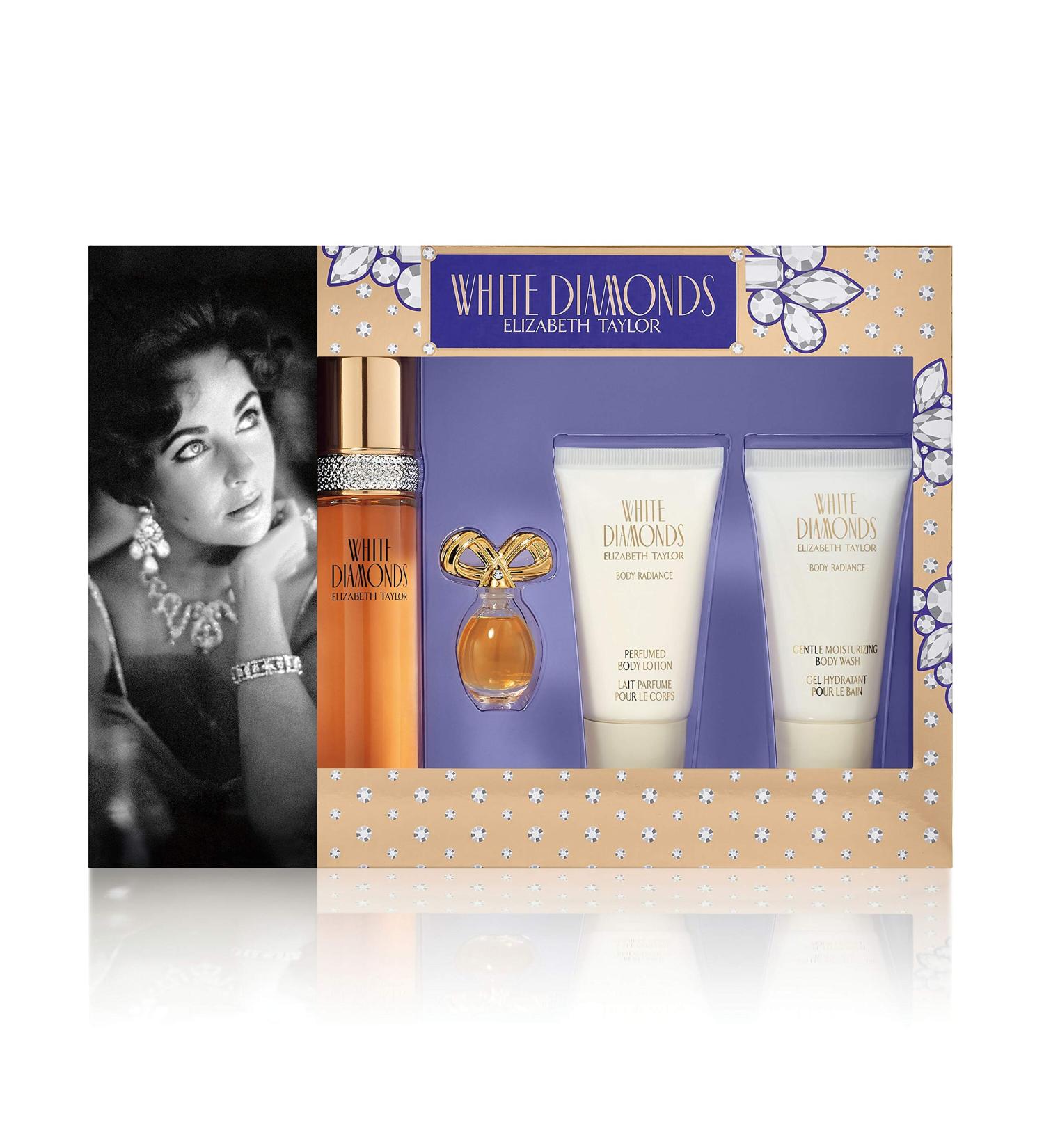 WHITE DIAMONDS by Elizabeth Taylor 4 Piece Gift Set with 1.7 EDT SPRAY for Women 1.7 Fl Oz (Pack of 4)