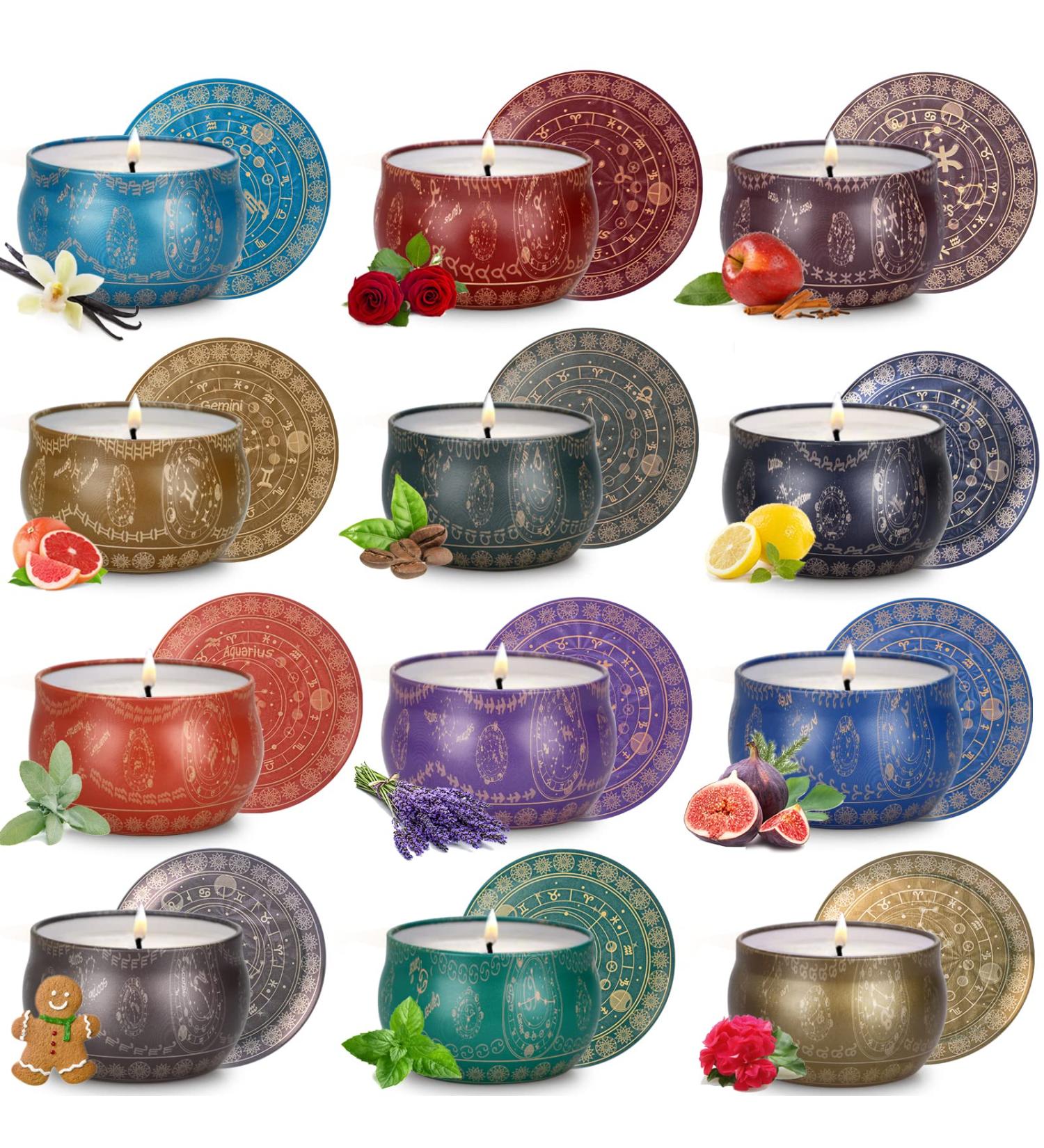 12 Pack Bulk Constellations Scented Candles - 2.5oz 240H - Gifts for Women - Ideal Birthday/Teacher/Hostess/Housewarming Gift - Home Scented Candles for Women - Favors for Friends, Mom - Appreciation/Farewell Gift - Buy Online on GoSupps.com