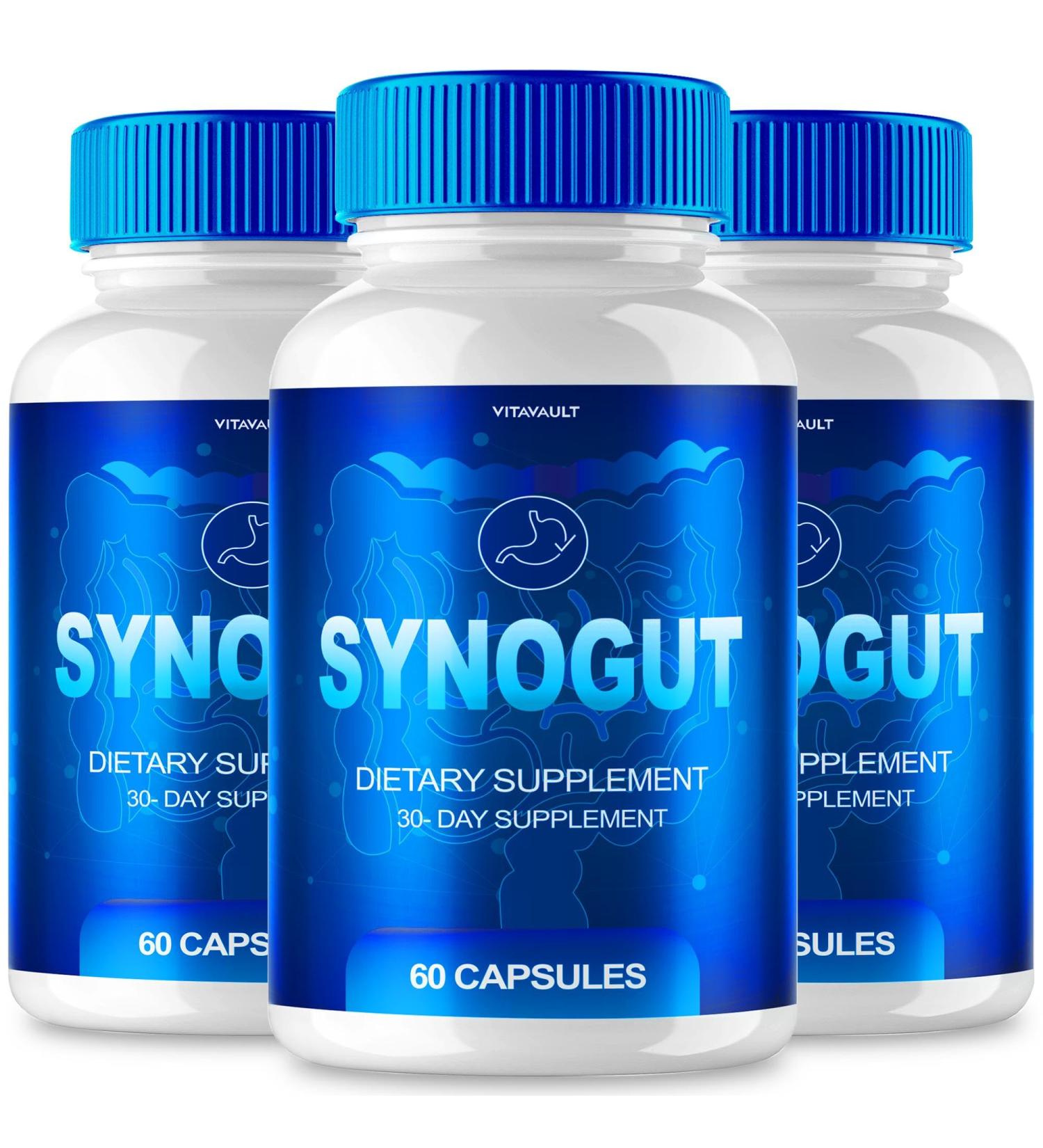 Vitavault (3 Pack) Synogut Digestive Health Support 180 Capsules - Enhance Your Gut Health & Digestive System with Original Formula