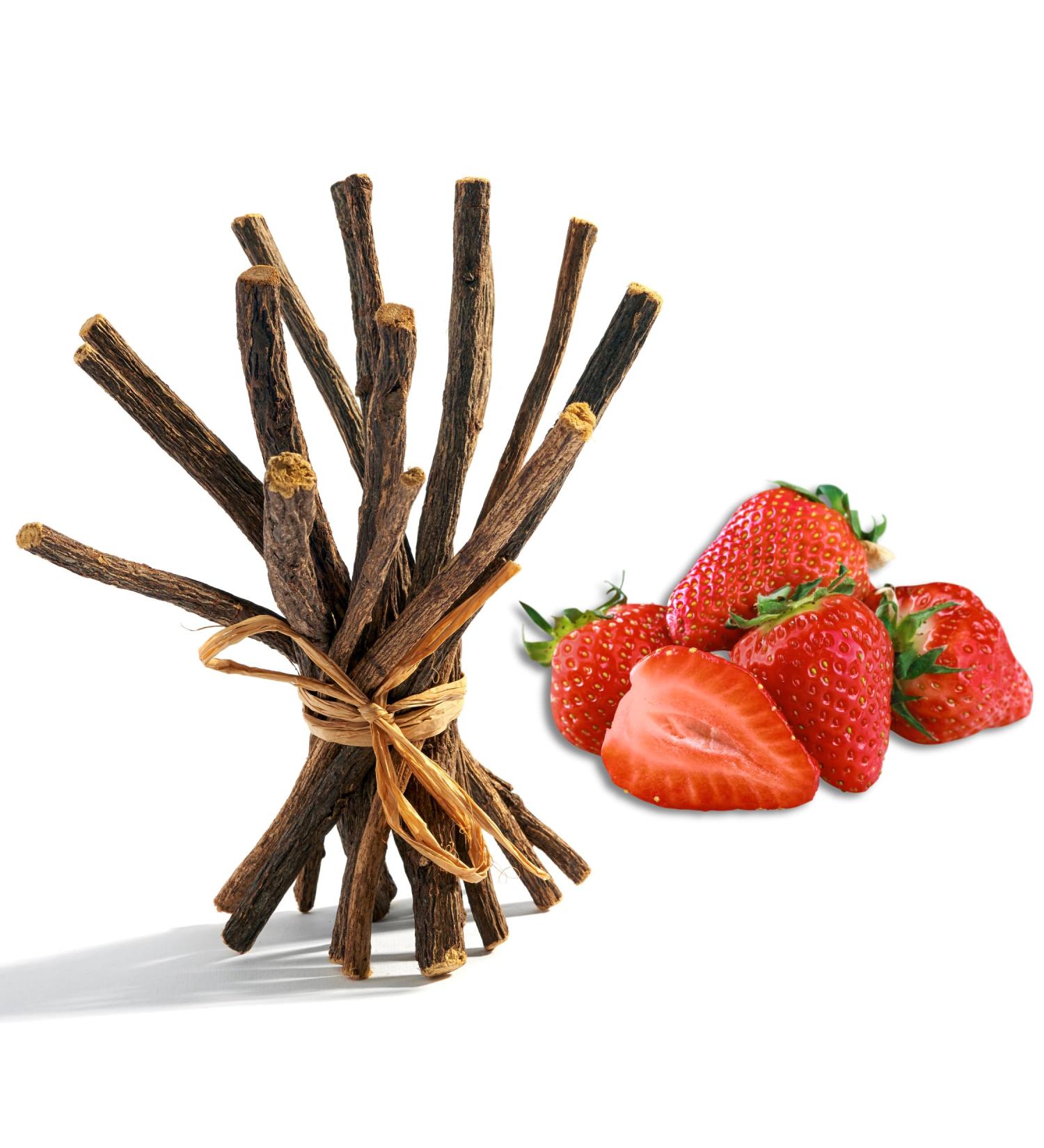 Aroma Depot Strawberry 8 oz. Flavored Licorice Root Chew Sticks for Humans. 100% Pure Natural | Oral Health & Fresh Bearth | Individual Sticks are 6.5-7 inches Long. Glycyrrhiza Glabra from Turkey. - Buy Online on GoSupps.com