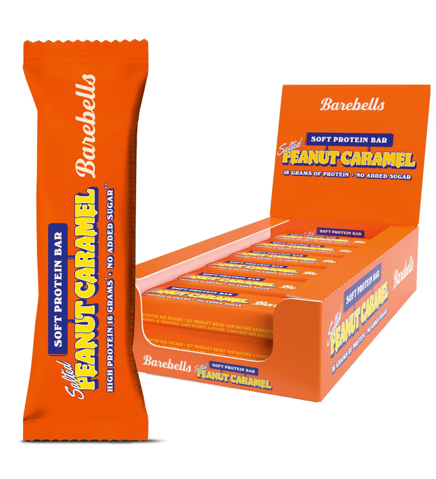 Buy Barebell's Soft Protein Bar - Salted Peanut Caramel 16g Protein Low Sugar No Palm Oil | 12 x 55g - International Shipping - Buy Online on GoSupps.com