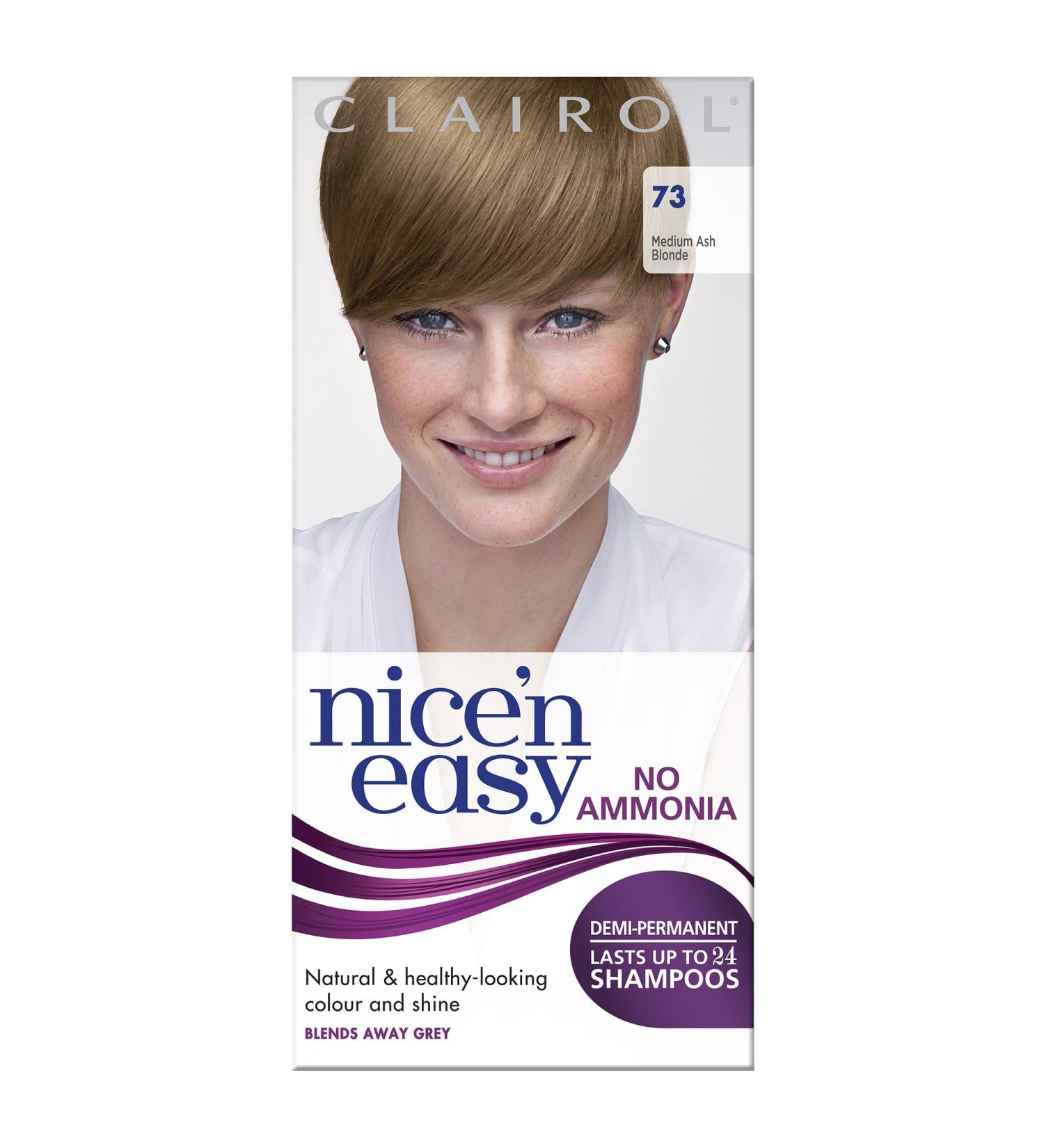 Clairol Nice'n Easy No Ammonia Hair Dye 73 Ash Blonde - 1 Count, Pack of 1 - Buy Online on GoSupps.com