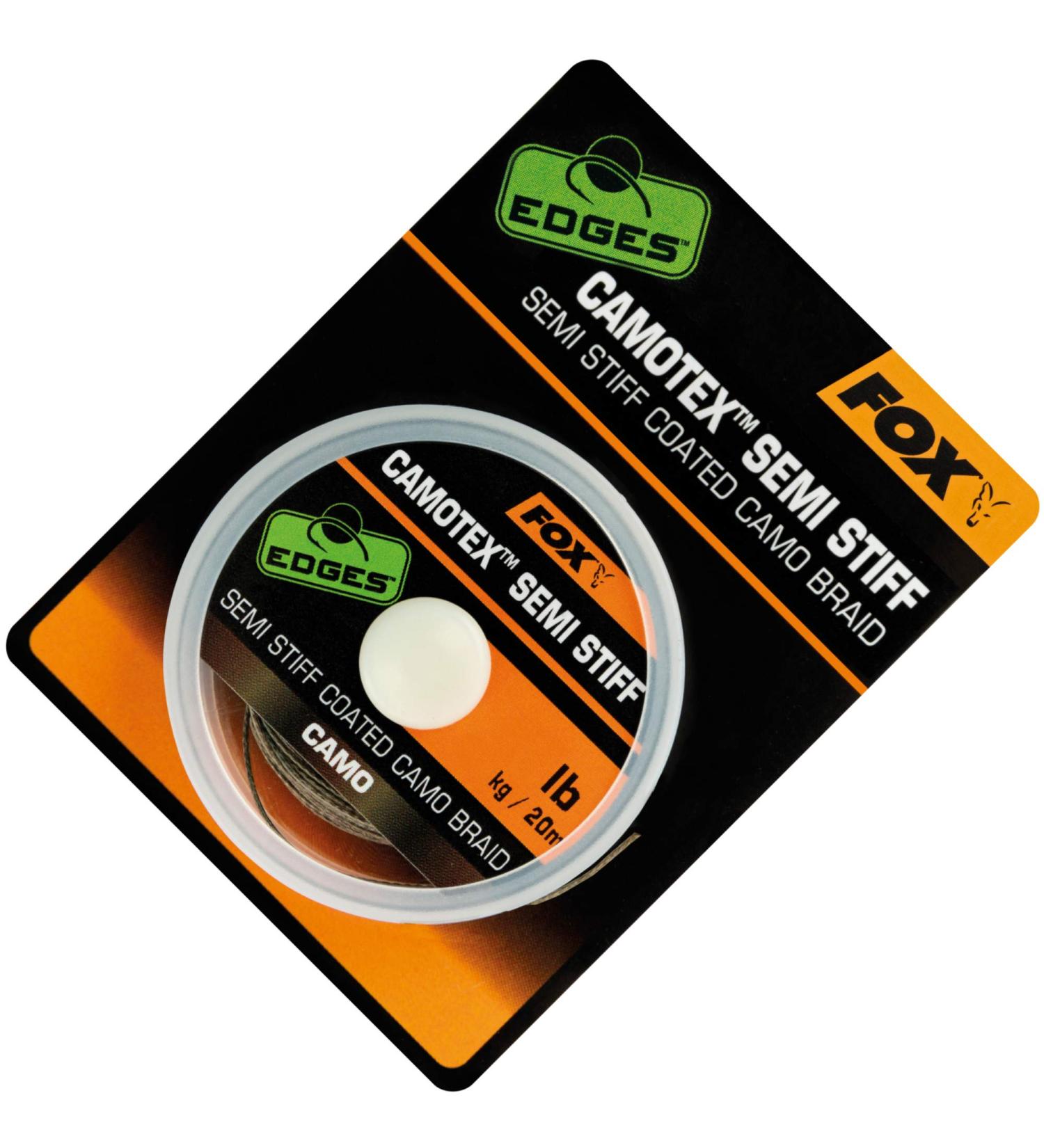 Fox Camotex Semi Stiff Coated Camo Braid 20m - Leader line 25lbs/11.4kg