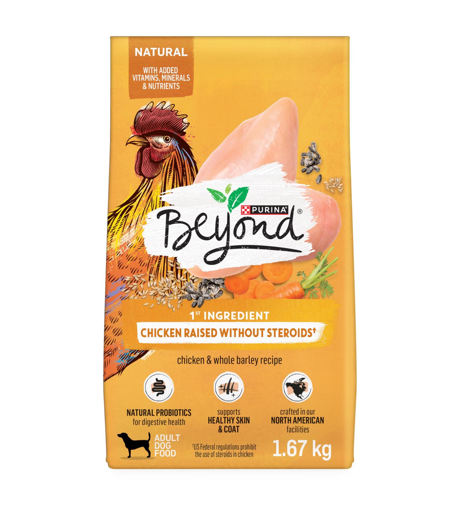 Beyond Simply Natural Dry Dog Food Farm-Raised Chicken & Whole Barley - 1.67 kg Bag 1.67 kg (Pack of 1) - Buy Online on GoSupps.com