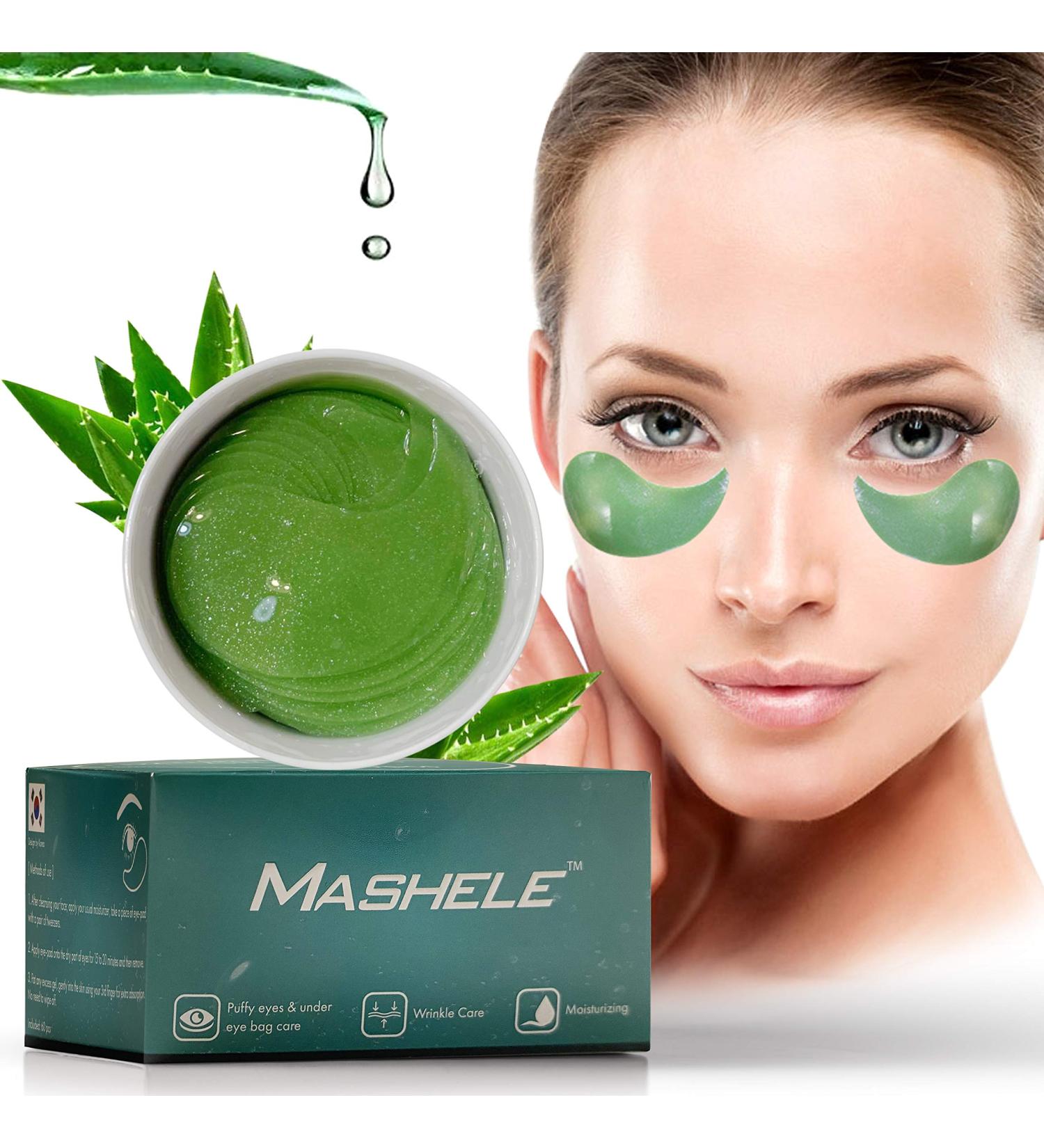 MASHELE Korean Aloe Vera Hyaluronic Acid Collagen Under Eye Gel Patches - 60 Count Pack - Moisturizing Treatment for Puffy Eyes, Dark Circles, Anti Wrinkle - For Women and Men - Buy Online on GoSupps.com