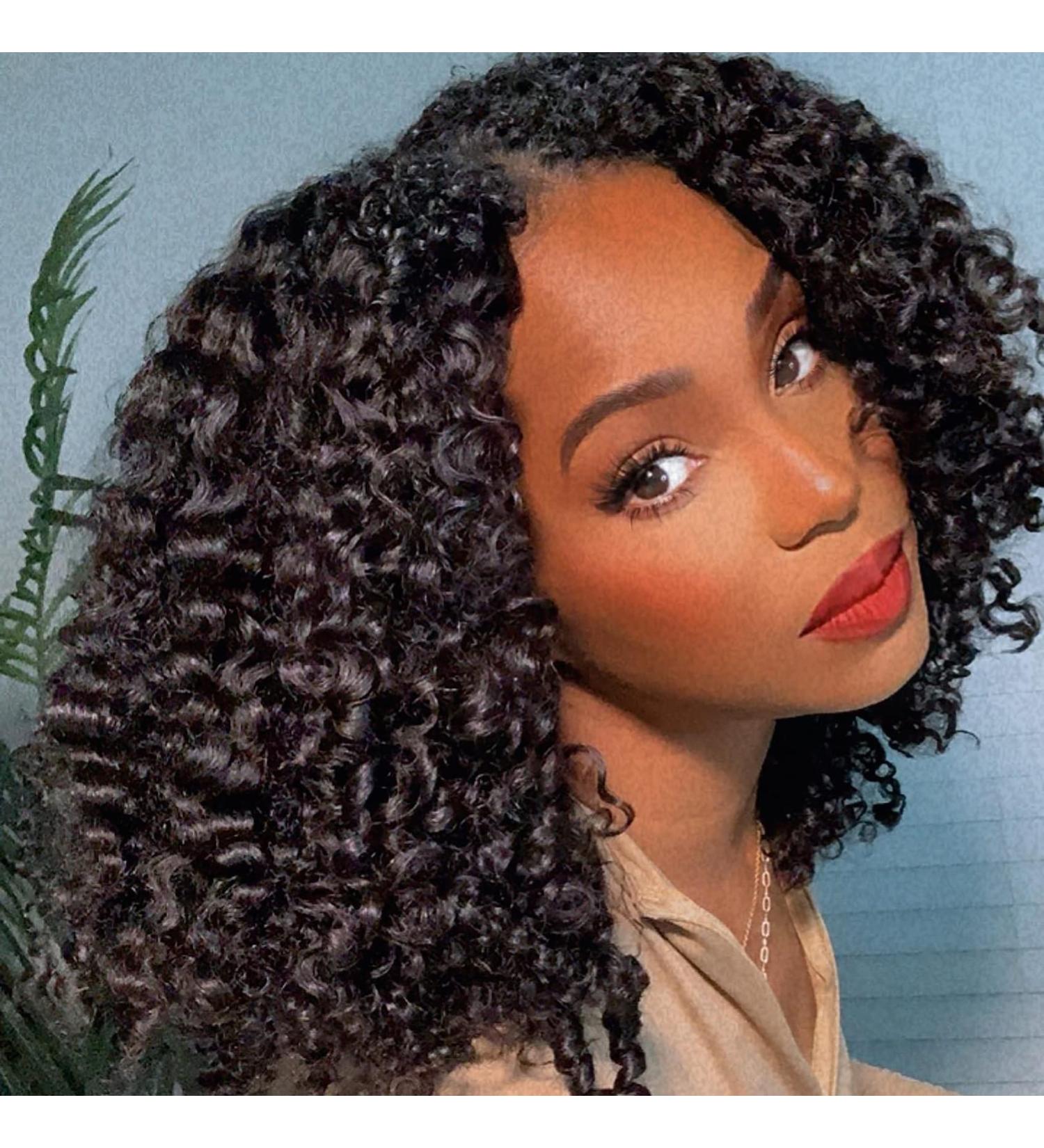 Original Queen V Part Bob Water Wave Wig - Brazilian Virgin Human Hair - 12 Inch Short Curly Wig for Women - Buy Online on GoSupps.com