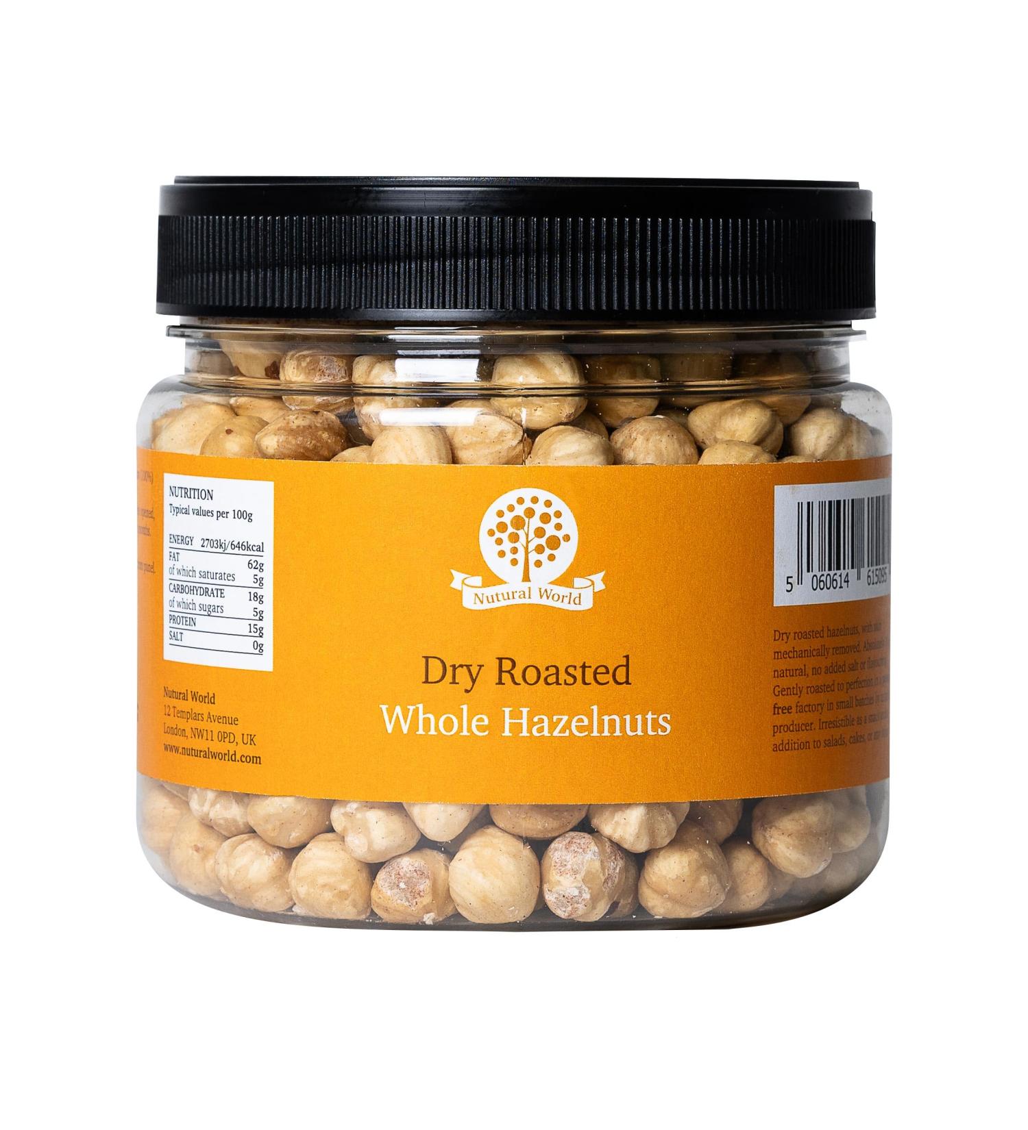 Buy Nutural World Dry Roasted Whole Hazelnuts - Unsalted 500g | International Shipping Available - Buy Online on GoSupps.com
