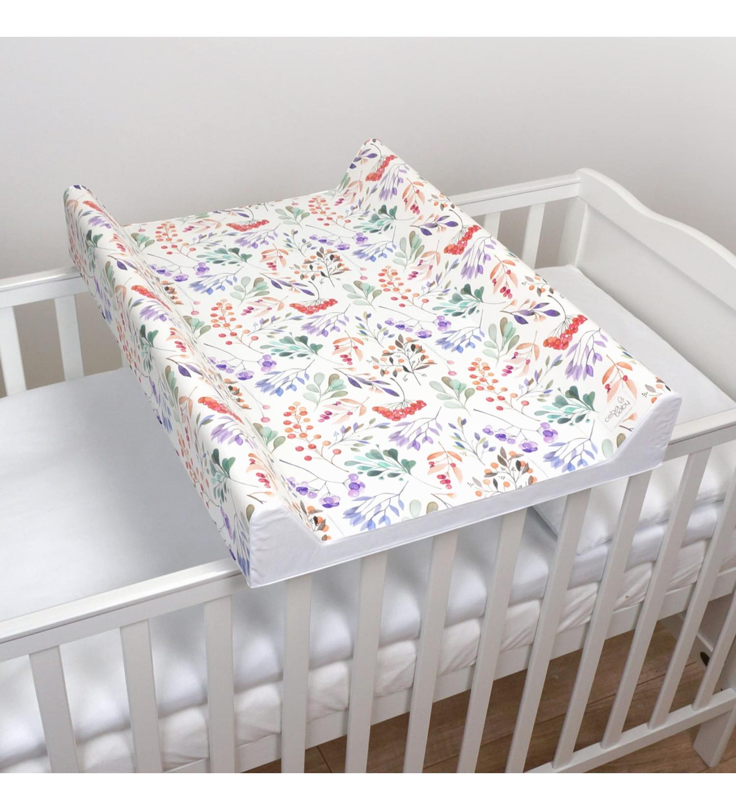 Wedge Anti Roll Baby Changing Mat 70x50 cm | Waterproof Baby Top Changer for 120x60 cm Cot | Raised Edges | Unisex Design (Rowanberry Pink) - Buy Online on GoSupps.com