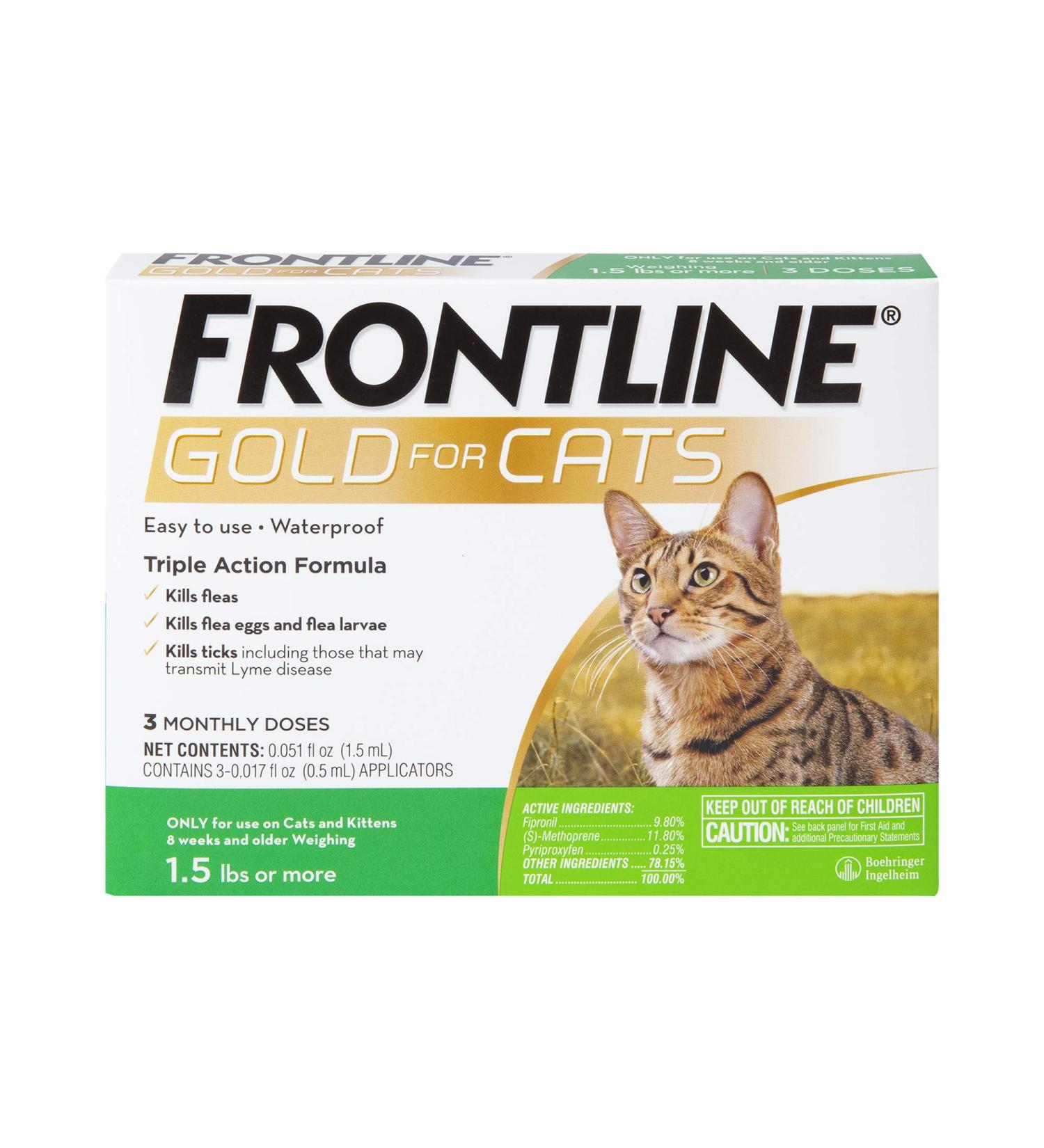 Frontline Gold for Cats - 3 Count Flea and Tick Spot Treatment - Buy Online on GoSupps.com