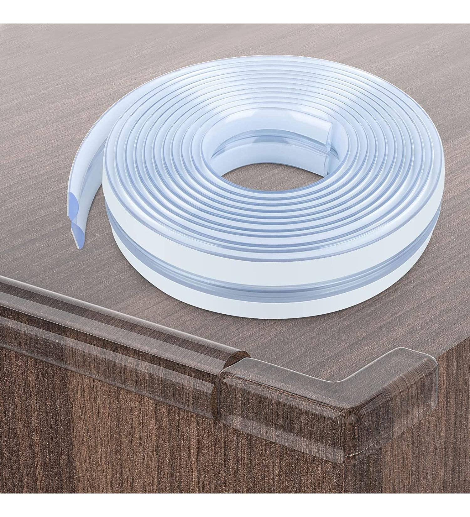 Baby Proofing Edge Protector Strip Clear Silicone Soft Corner Protectors with Upgraded Pre-Taped Strong Adhesive 16.4ft(5M) Edge Protectors for Sharp Corners of Cabinets Tables Drawers(4 Corners) 10MM*5M - Buy Online on GoSupps.com