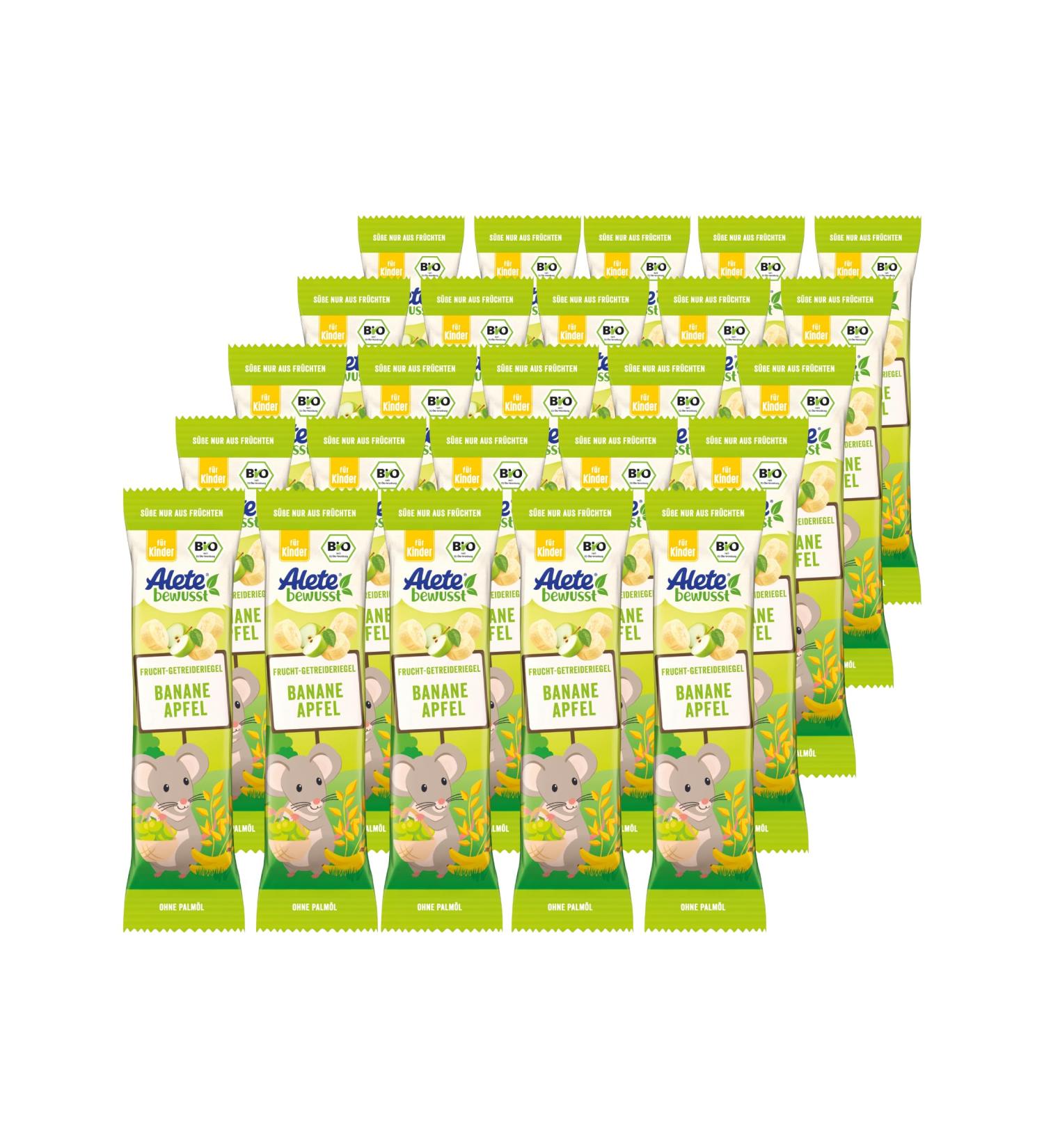 Alete Consciously Fruit Grain Bar Banana Apple Snack for Kids No Palm Oil 25g Pack (25 x 25g) Perfect for Age 3+ - Buy Online on GoSupps.com