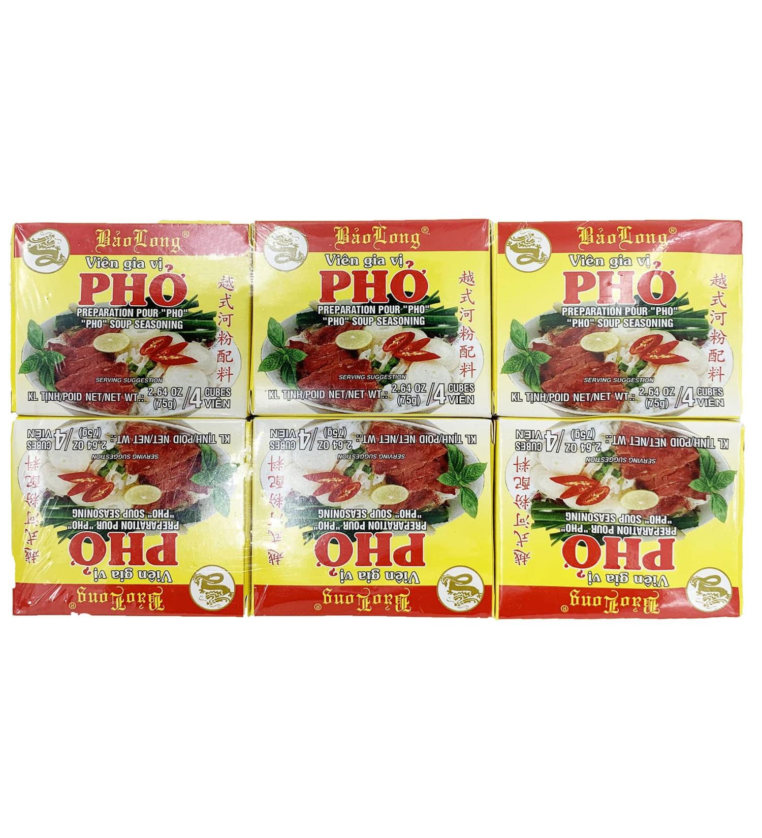Pho Soup Seasoning/Cube Spices - Pack of 12 x 75g - Bouillon Cubes, Helps Prepare Pho Broth - Shipping from France by Bo Time (12)