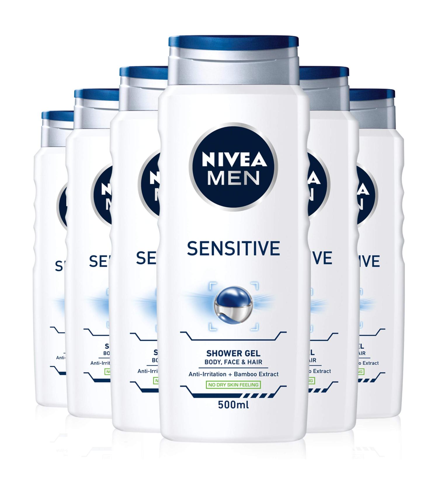  NIVEA Nivea Men Sensitive Shower Gel 500 ml 6 Units - Buy Online on GoSupps.com