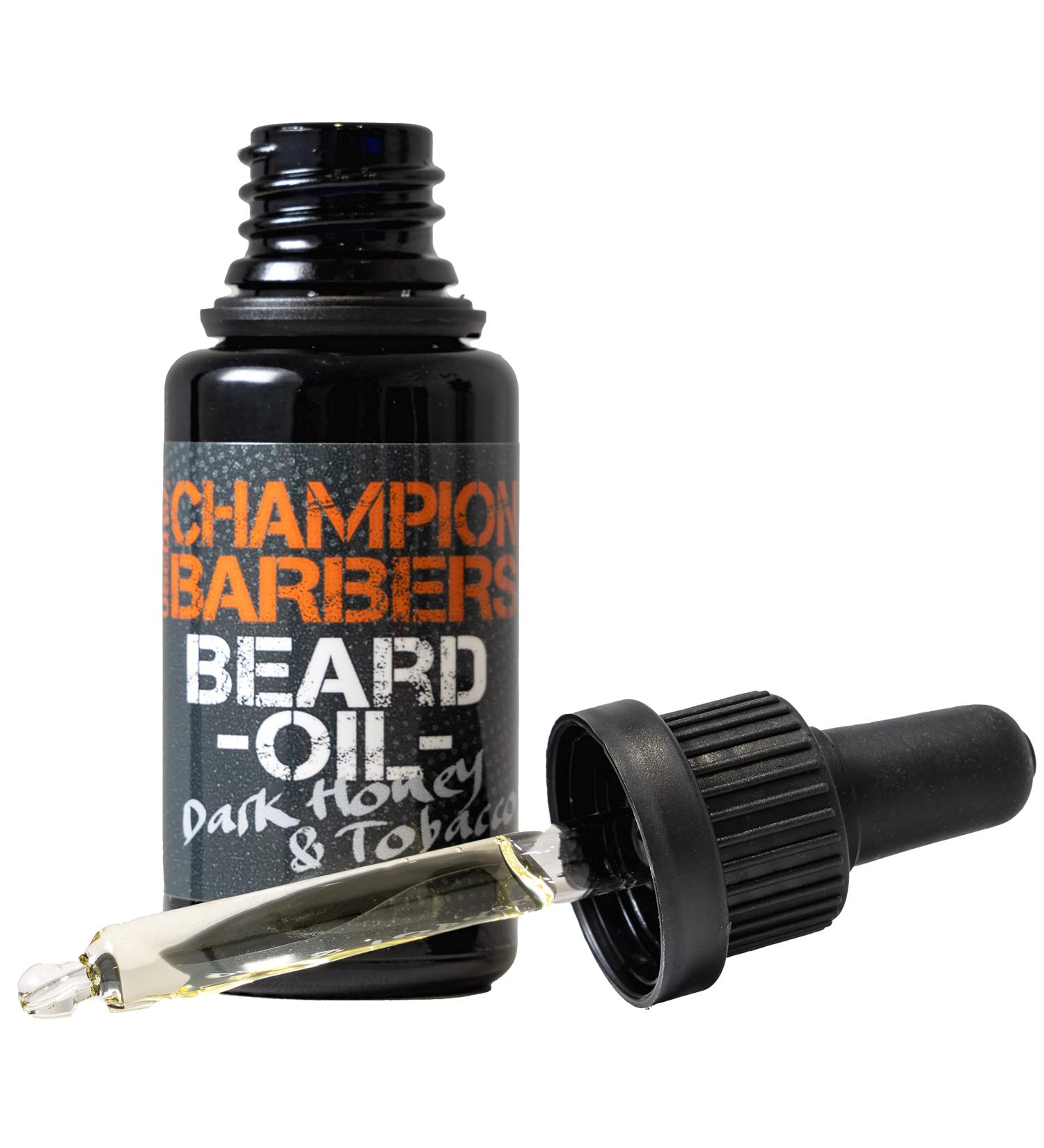 Champion Barbers Dark Honey & Tobacco Scented Beard Growth Oil - 20ml - Buy Online on GoSupps.com