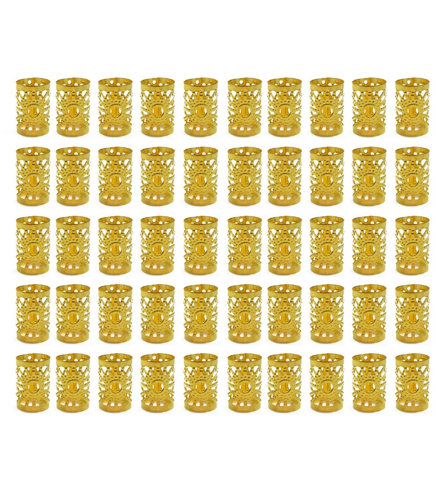 Hyamass 50pcs Aluminum Hollow Out Dreadlocks Beads - Gold Hair Jewelry for Braiding - Buy Online on GoSupps.com