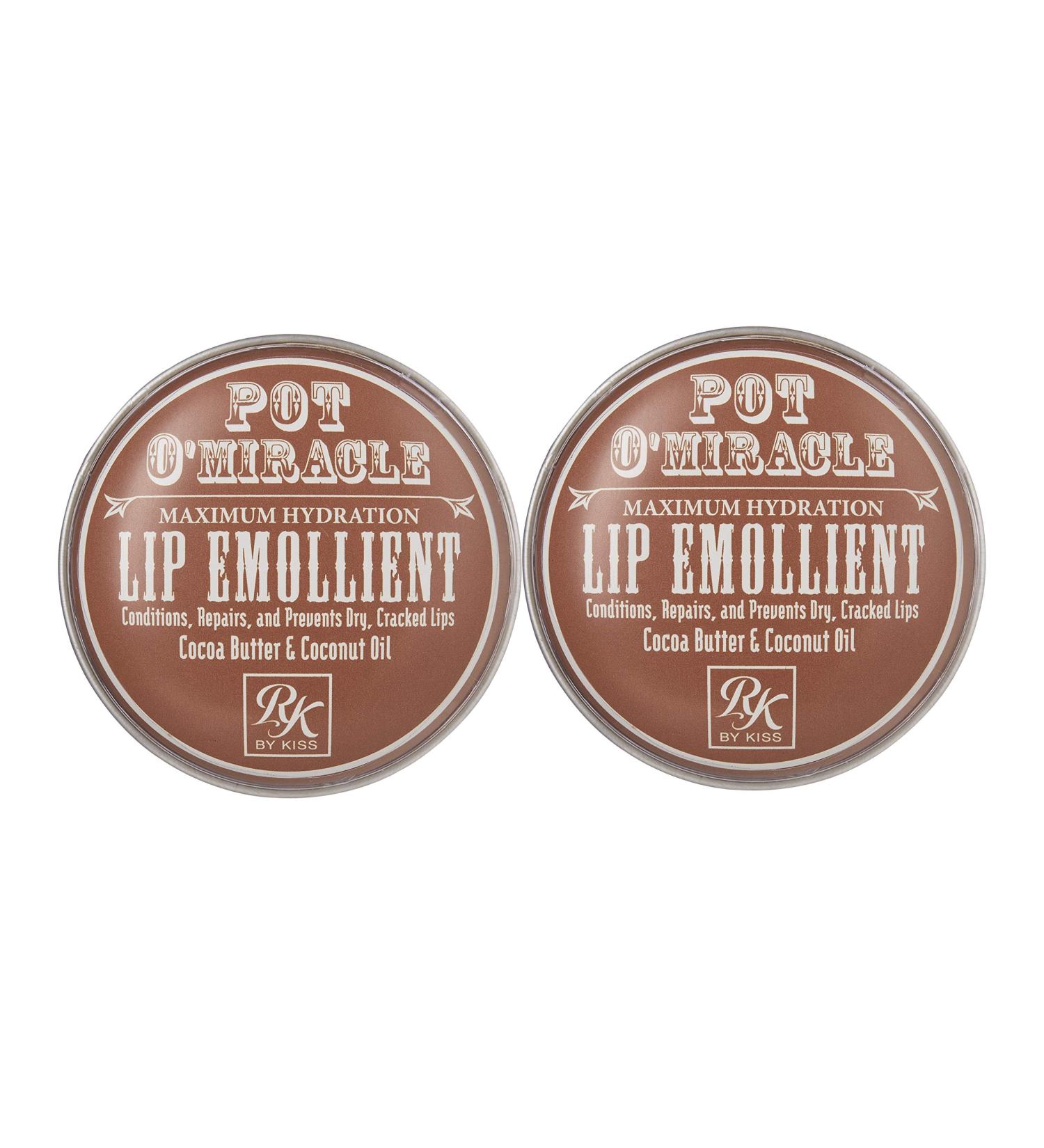Ruby Kisses Pot O' Miracle Maximum Hydration Cocoa Butter & Coconut Oil Lip Emollient 2 Pack - Moisturizing Lip Treatment - Buy Online on GoSupps.com