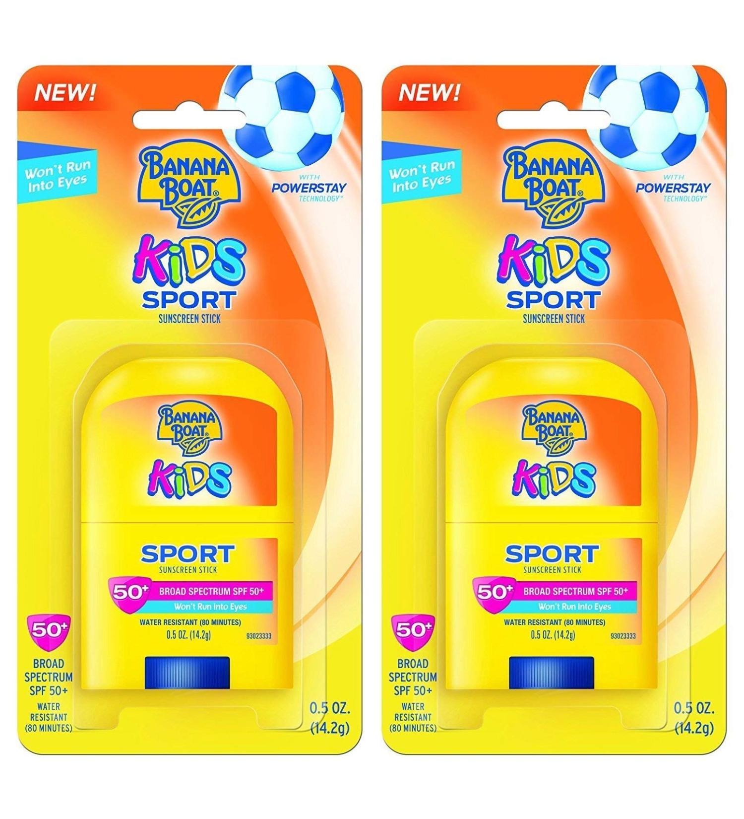 Banana Boat Spf#50+ Kids Sport Stick 0.5 Ounce (14ml) (2 Pack)