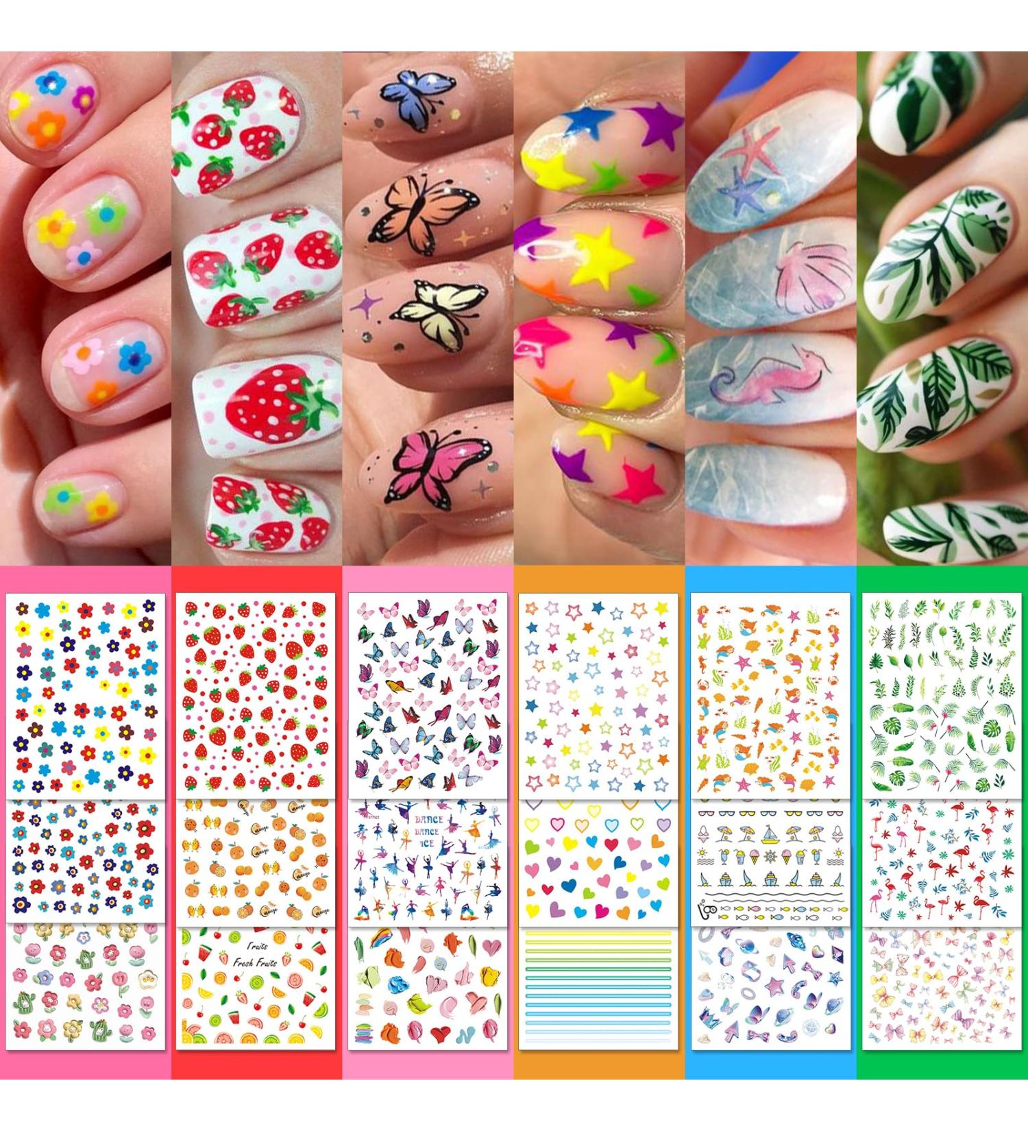 18 Sheets Cute Nail Stickers | 3D Self-Adhesive Nail Art for Women & Girls | DIY Nail Design Decals (Dance - Buy Online on GoSupps.com