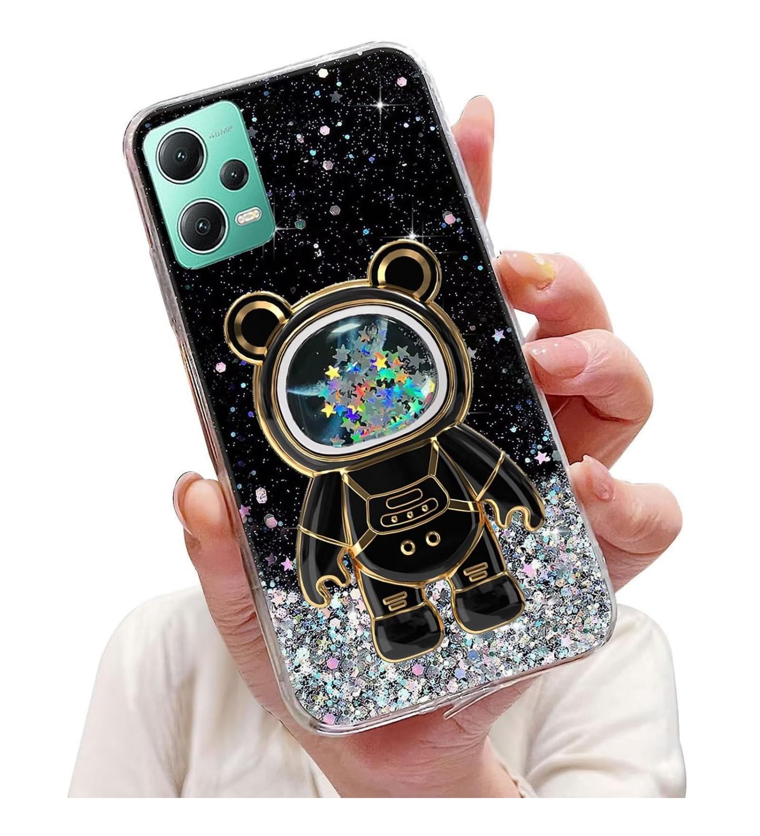 Buy Tivenfezk Nadoli Soft Silicone Glitter Astronaut Case for Xiaomi Redmi Note 12 Pro 5G - Hidden Stand Bling Protective Cover - Buy Online on GoSupps.com