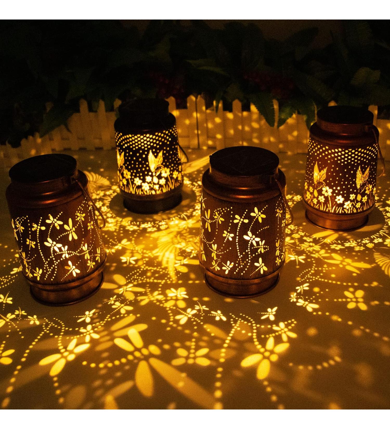 Hummingbird Solar Lantern Lights Outdoor Hanging Metal Decor Lanterns-Waterproof LED Decorative Light for Garden Patio Yard Lawn Backyard Front Porch as Gifts for Mom Grandma Women (2 Hummingb 2 Hummingbirds and 2 Dragonflies 4 - Buy Online on GoSupps.com