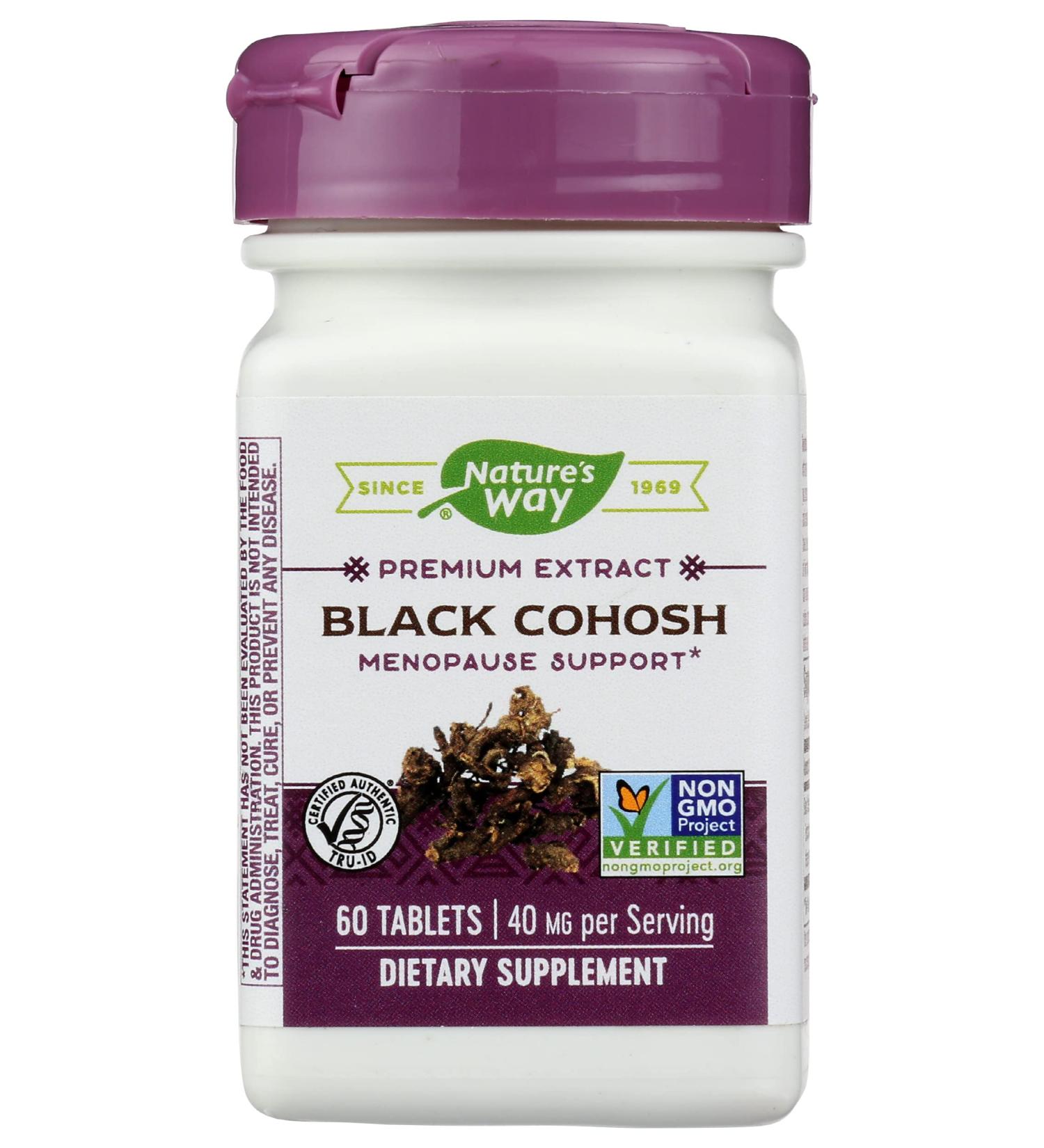 Nature's Way Black Cohosh 40mg - 60 Tablets | Standardized Herbal Supplement - Buy Online on GoSupps.com