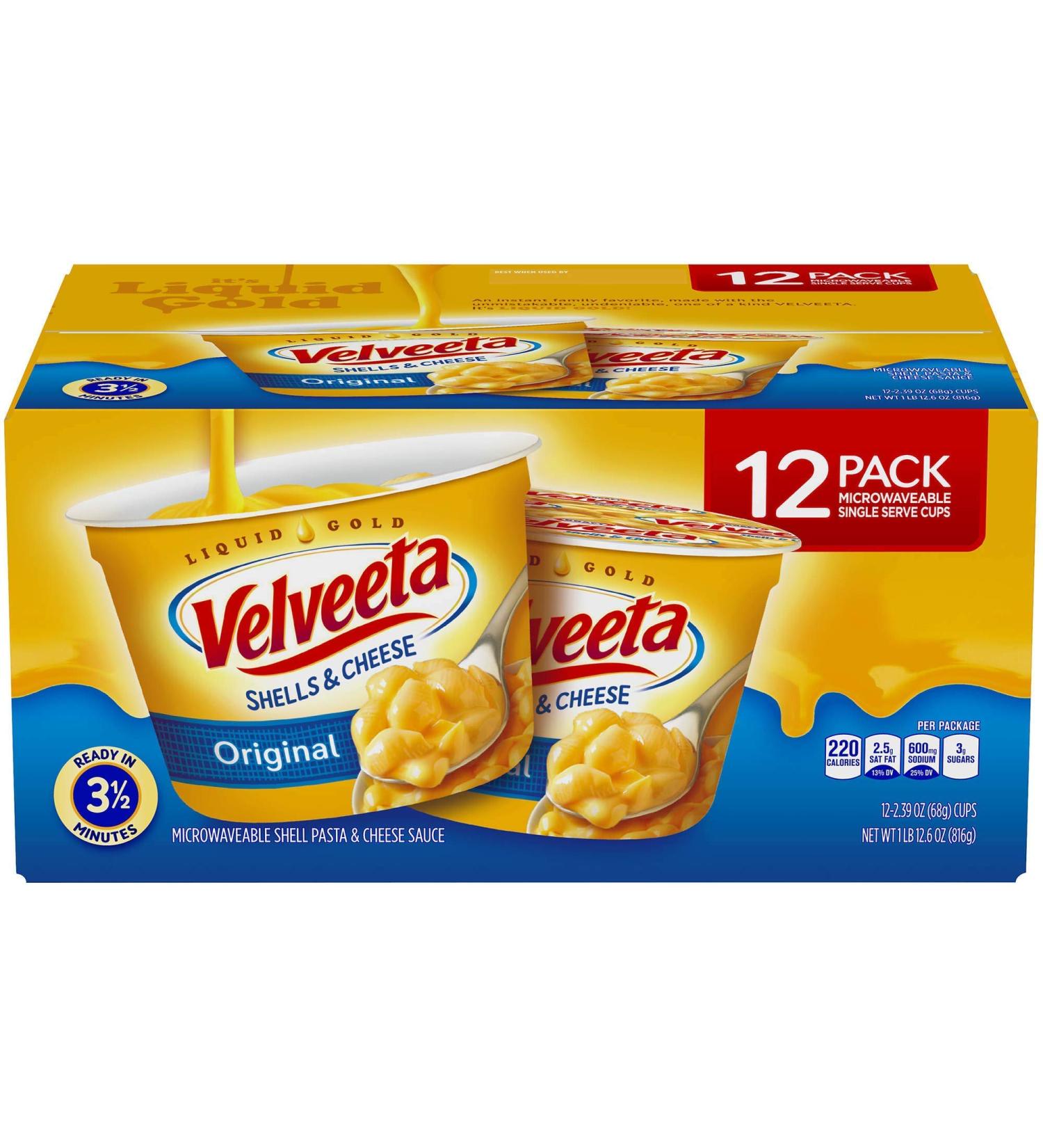Kraft Velveeta Shells & Cheese Single-Serve Cups 12 ct./2.39 oz. 2 Pack