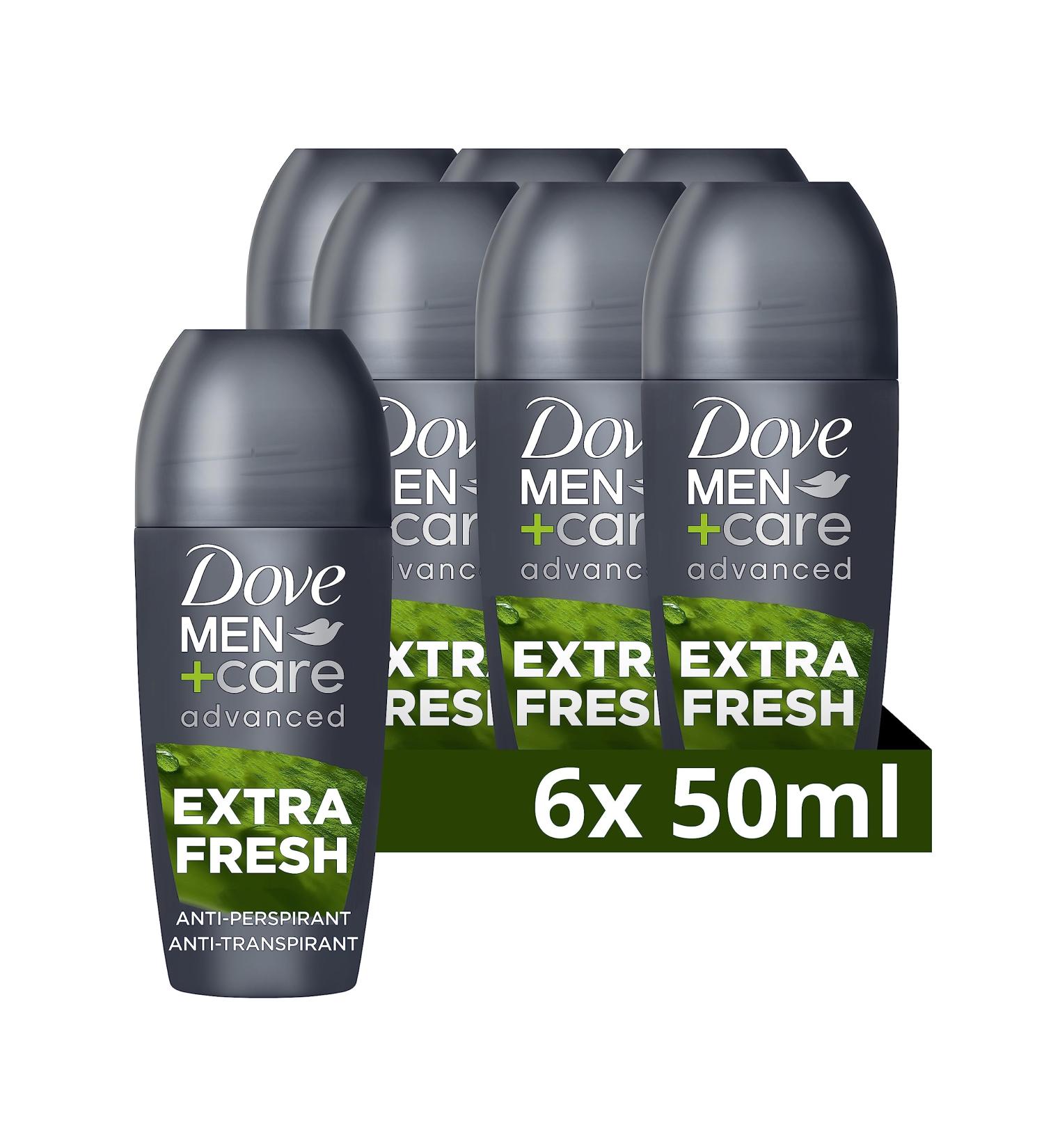 Dove Men+Care Extra Fresh Anti-perspirant Deodorant Roll-on pack of 6 deodorant for men with Triple Action Technology for 72h sweat & odour protection 50 ml Citrus 8.33 ml (Pack of 6) - Buy Online on GoSupps.com