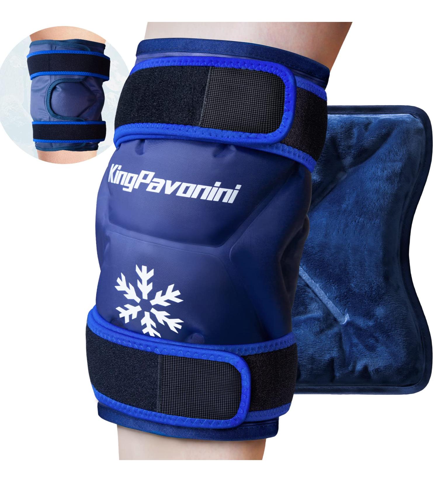 XXL Knee Ice Pack for Pain Relief & Swelling After Surgery - Reusable Gel Wrap for Knee Injuries - Large Size for Sports Injuries - Blue - Buy Online on GoSupps.com