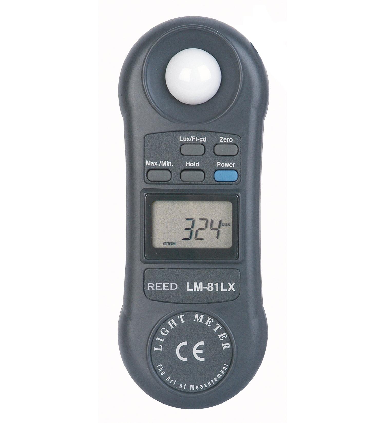 REED Instruments LM-81LX Compact Light Meter, 20,000 Lux / 2,000 Foot Candles (Fc) Standard