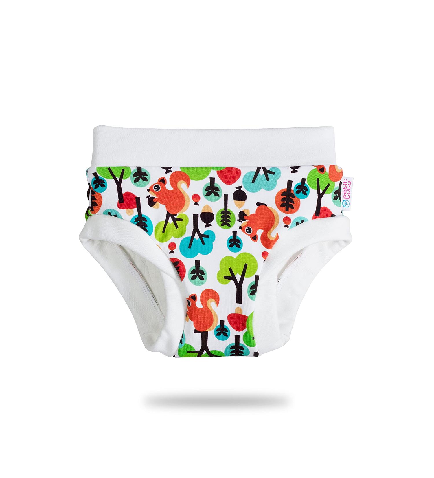 Petit Lulu Size L Training Pants | Organic Cloth Diaper Potty Trainer | Washable & Reusable | Made in Europe | Squirrels Pattern - Buy Online on GoSupps.com