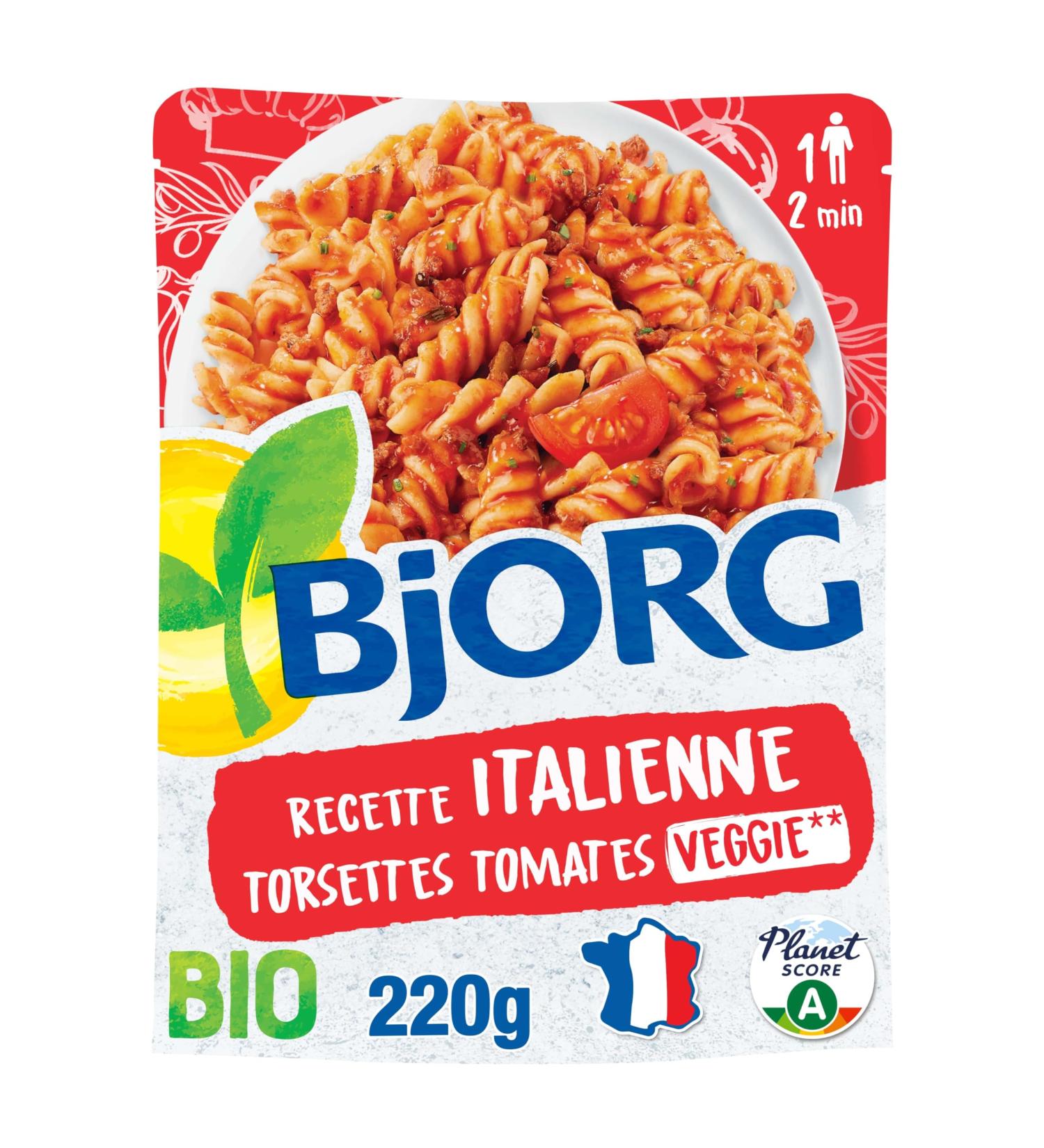 BJORG - Italian Tomato Twists Ready Meal - Organic Ready Meal - Microwaveable Doypack 220 g - Buy Online on GoSupps.com