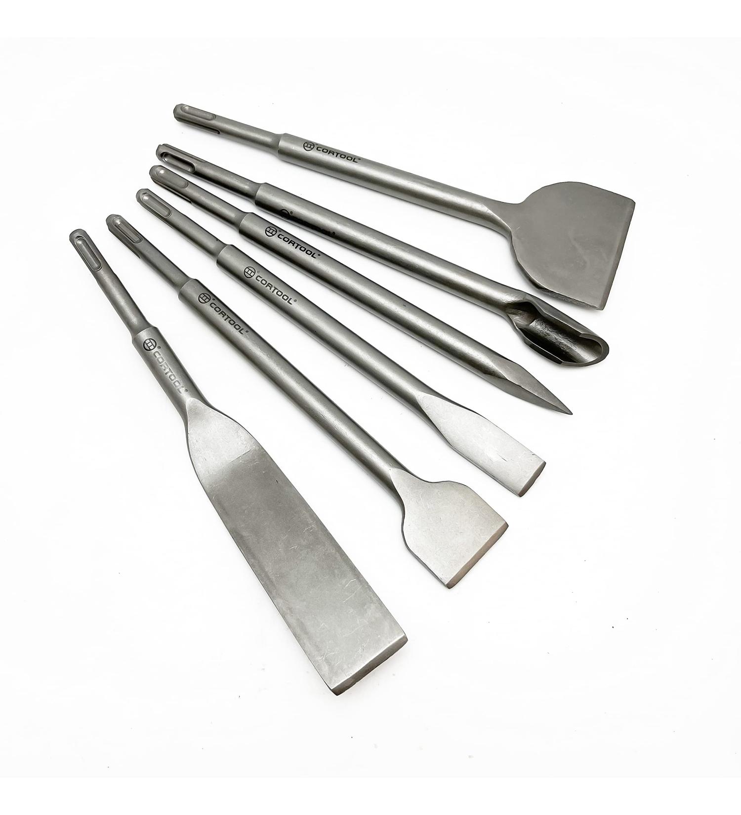 CORTOOL 6PCS SDS Plus Chisel Set for Tile & Stone Work - Hammer Drill Tool Set for Masonry & Concrete - Buy Online on GoSupps.com