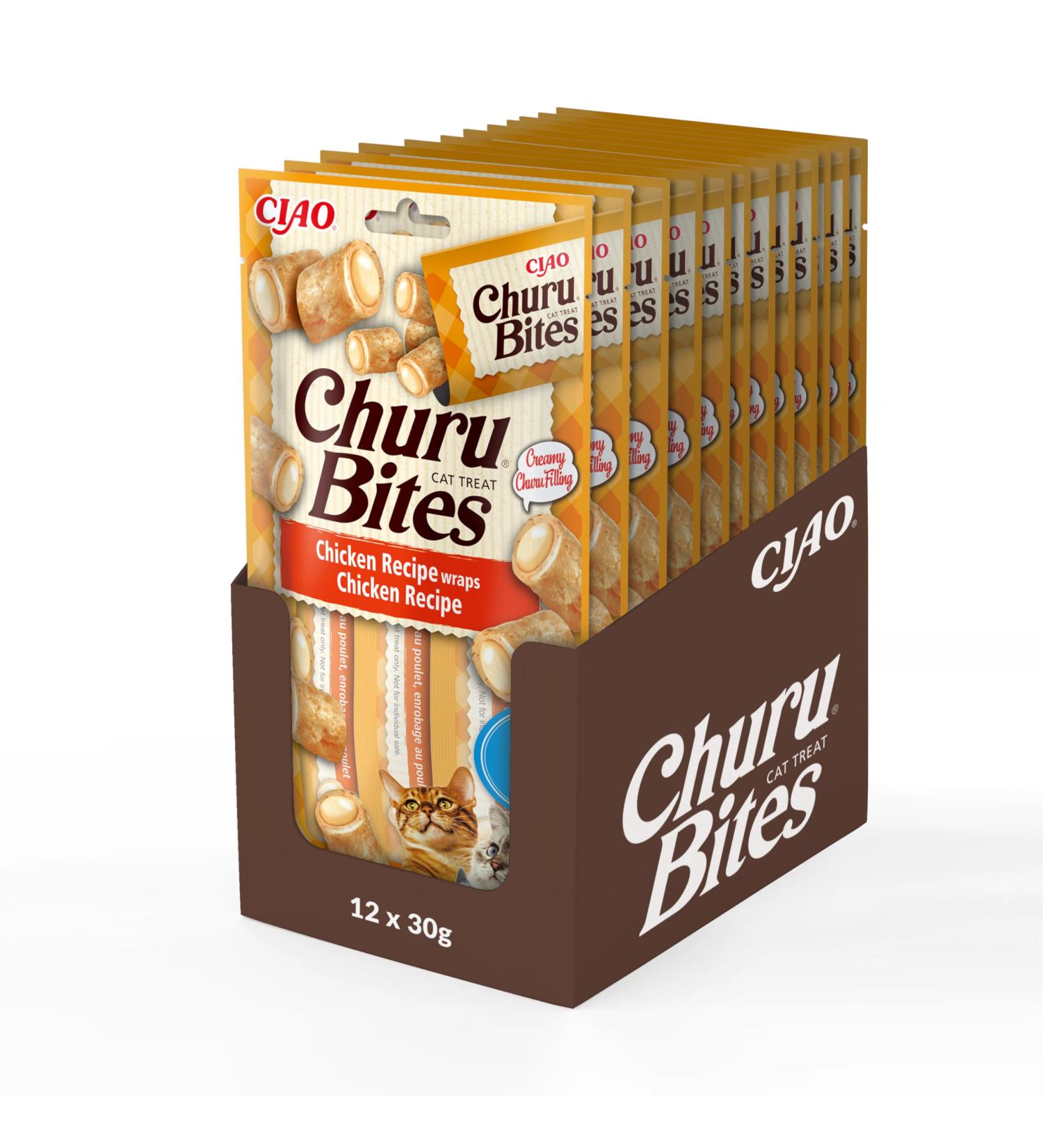 Inaba Churu Bites Cat Treats - Hand-Feeding Crispy Chicken Pockets - 36 Packs (30g Each) - Premium Cat Snacks for International Shipping - Buy Online on GoSupps.com