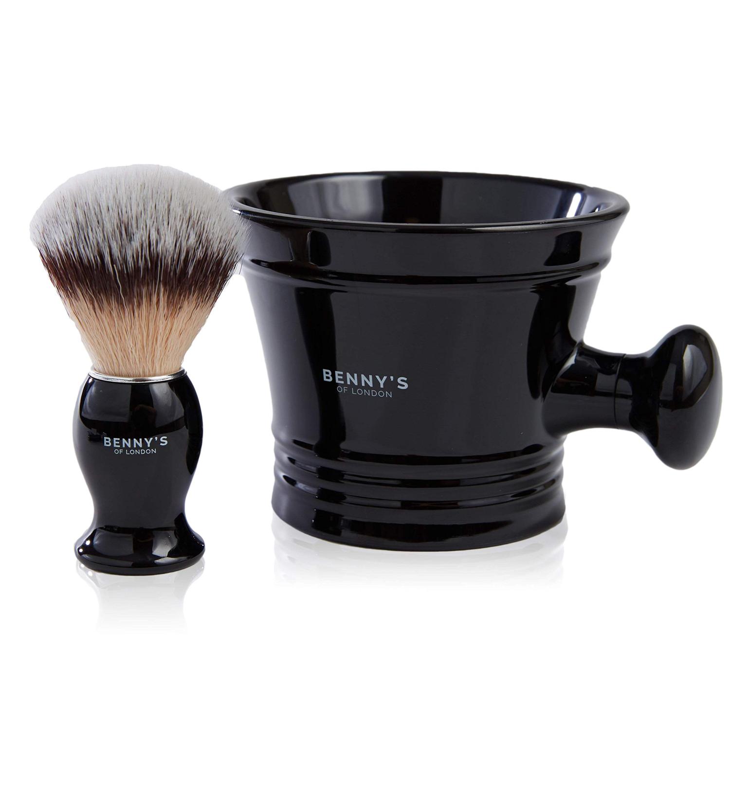 BENNY'S Shaving Brush & Bowl Gift Set - Luxury Quality Men's Grooming Kit for Travel - Ideal Men's Gift Idea - Buy Online on GoSupps.com