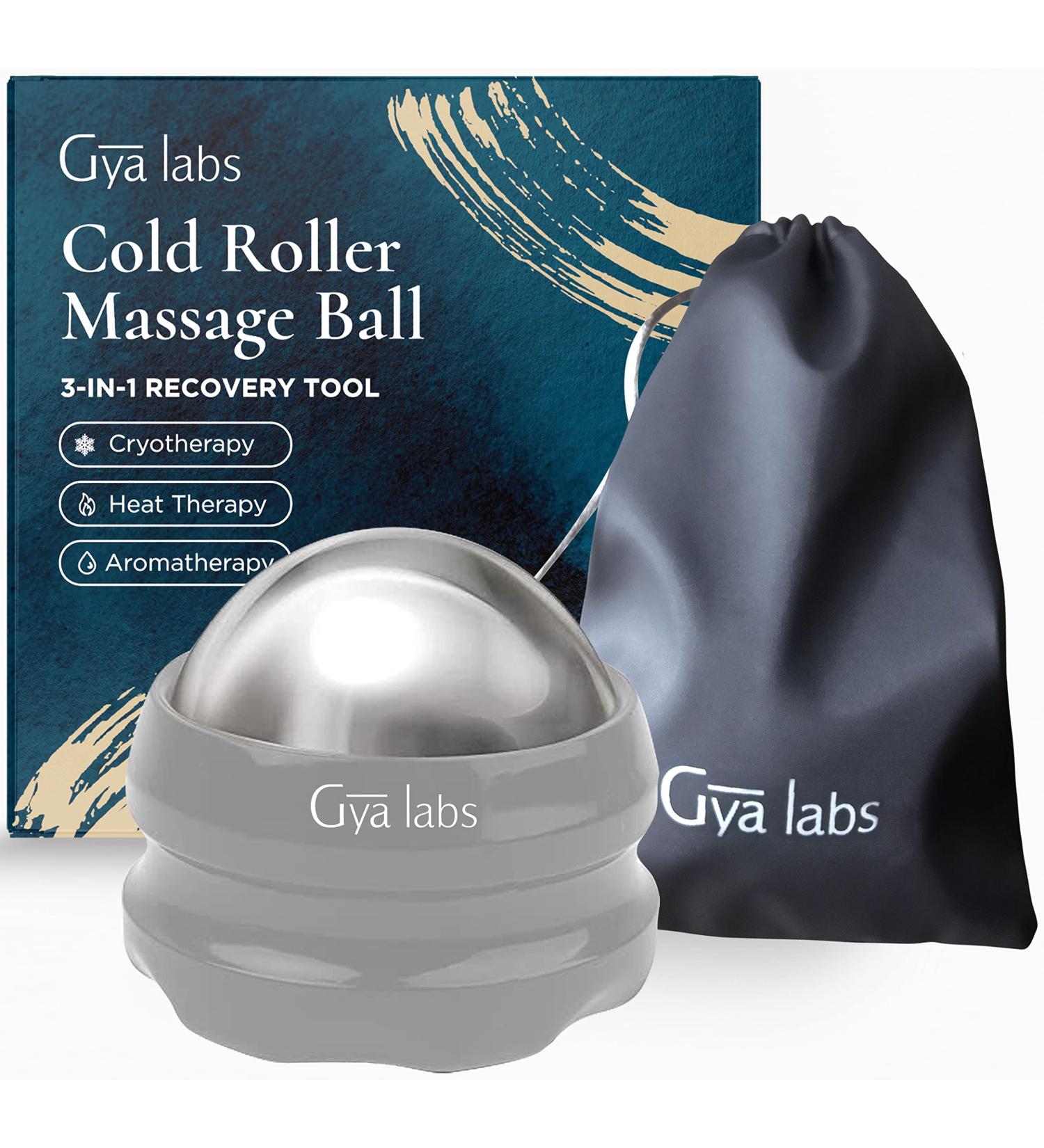 Gya Labs 3-in-1 Cold Massage Rollerball | Cryotherapy Heat Therapy & Aromatherapy Tool for Back & Face Massage - Buy Online on GoSupps.com