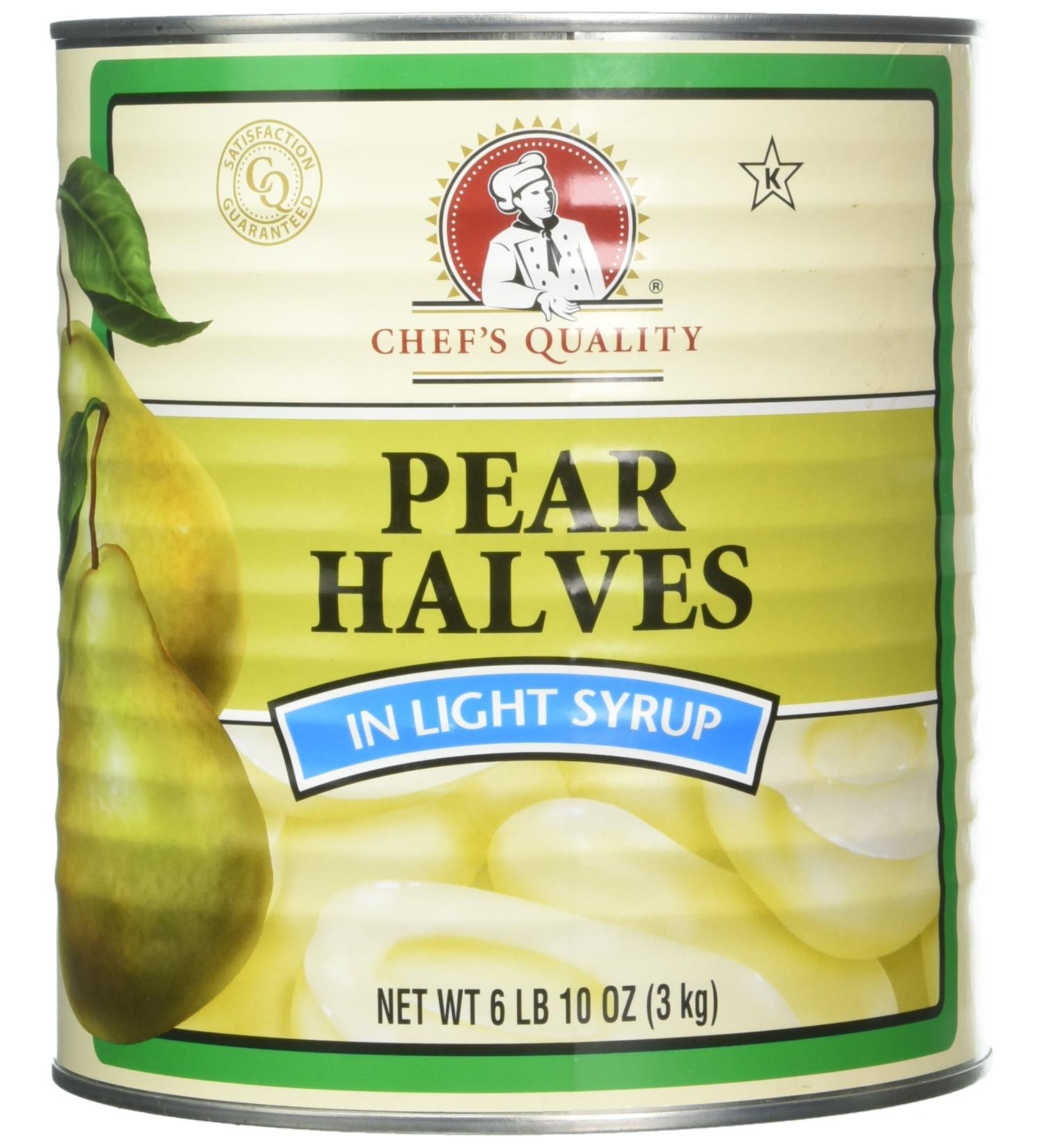 Chefs Quality Pear Halves in Light Syrup - 106 Ounce Can - Buy Online on GoSupps.com