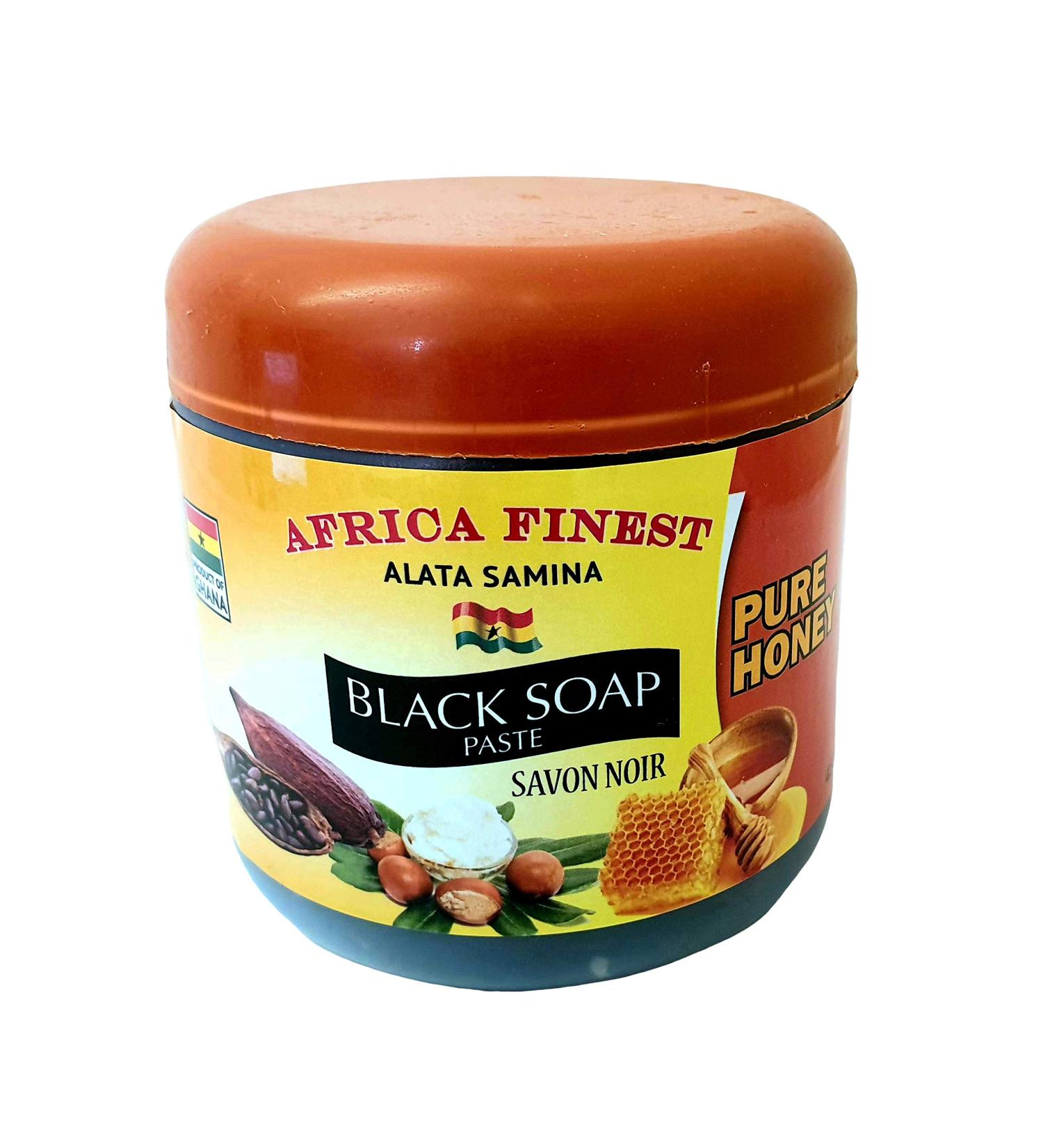 Africa Finest Natural Black Soap Paste (Honey) (Skin & Scalp Exfoliate & Hydrate) 450g - Buy Online on GoSupps.com