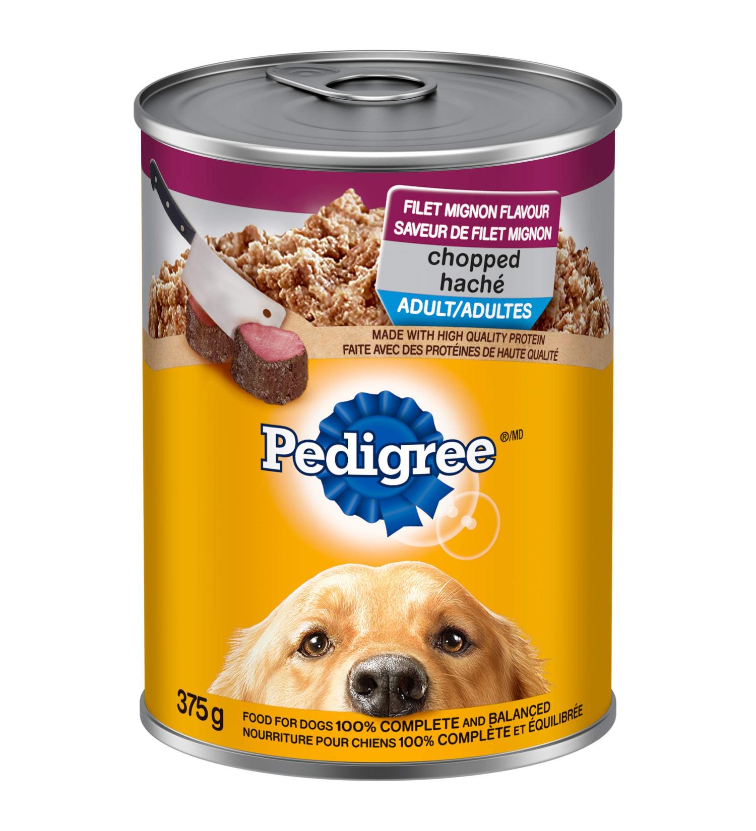 PEDIGREE CHOPPED Adult Wet Dog Food Ground Dinner Filet Mignon 375g Can (12 Pack) Filet Mignon 187.5 g (Pack of 24) - Buy Online on GoSupps.com