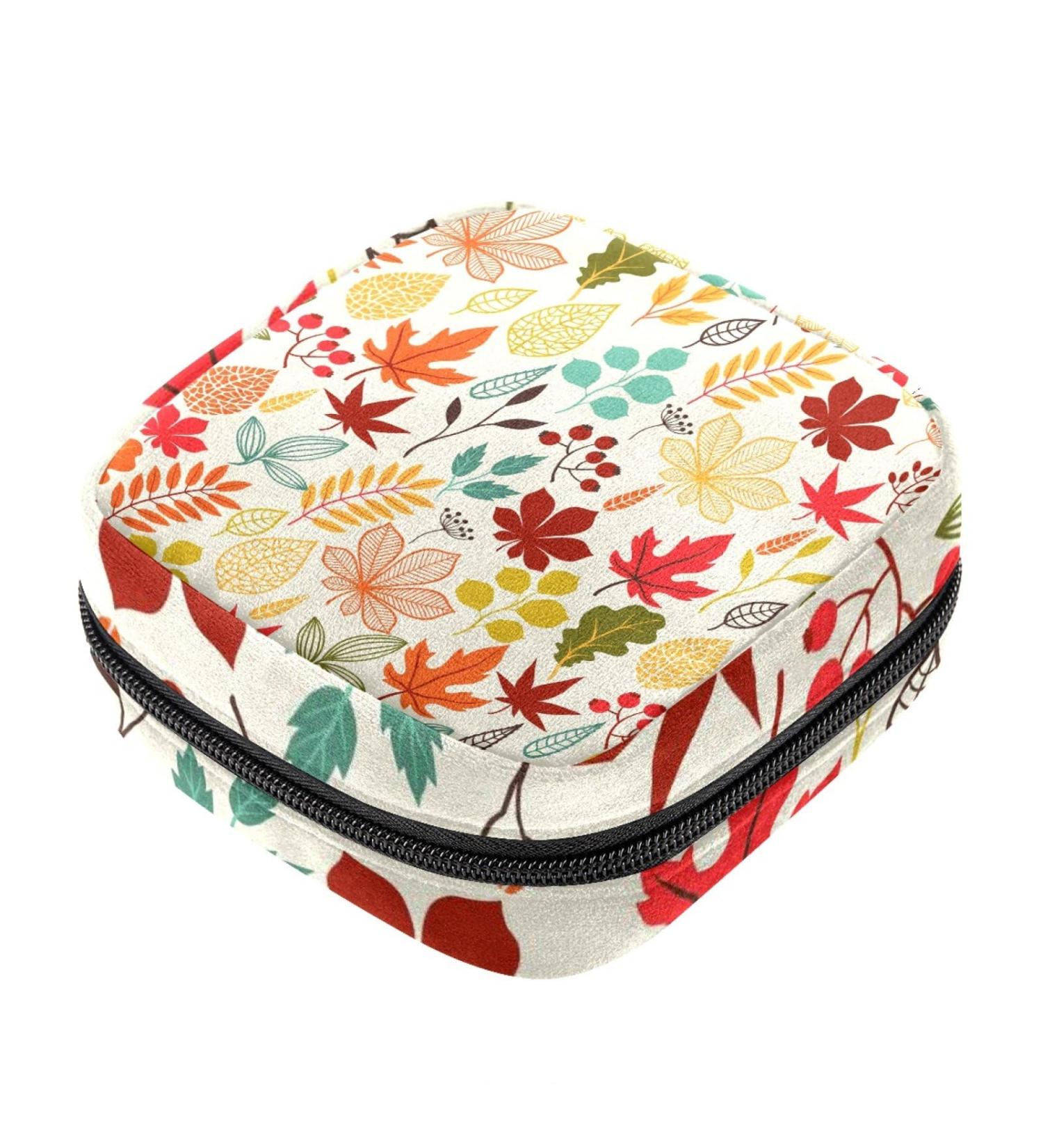 Fall Maple Leaf Menstrual Cup & Pad Storage Bag - Portable Feminine Hygiene Pouch - Buy Online on GoSupps.com